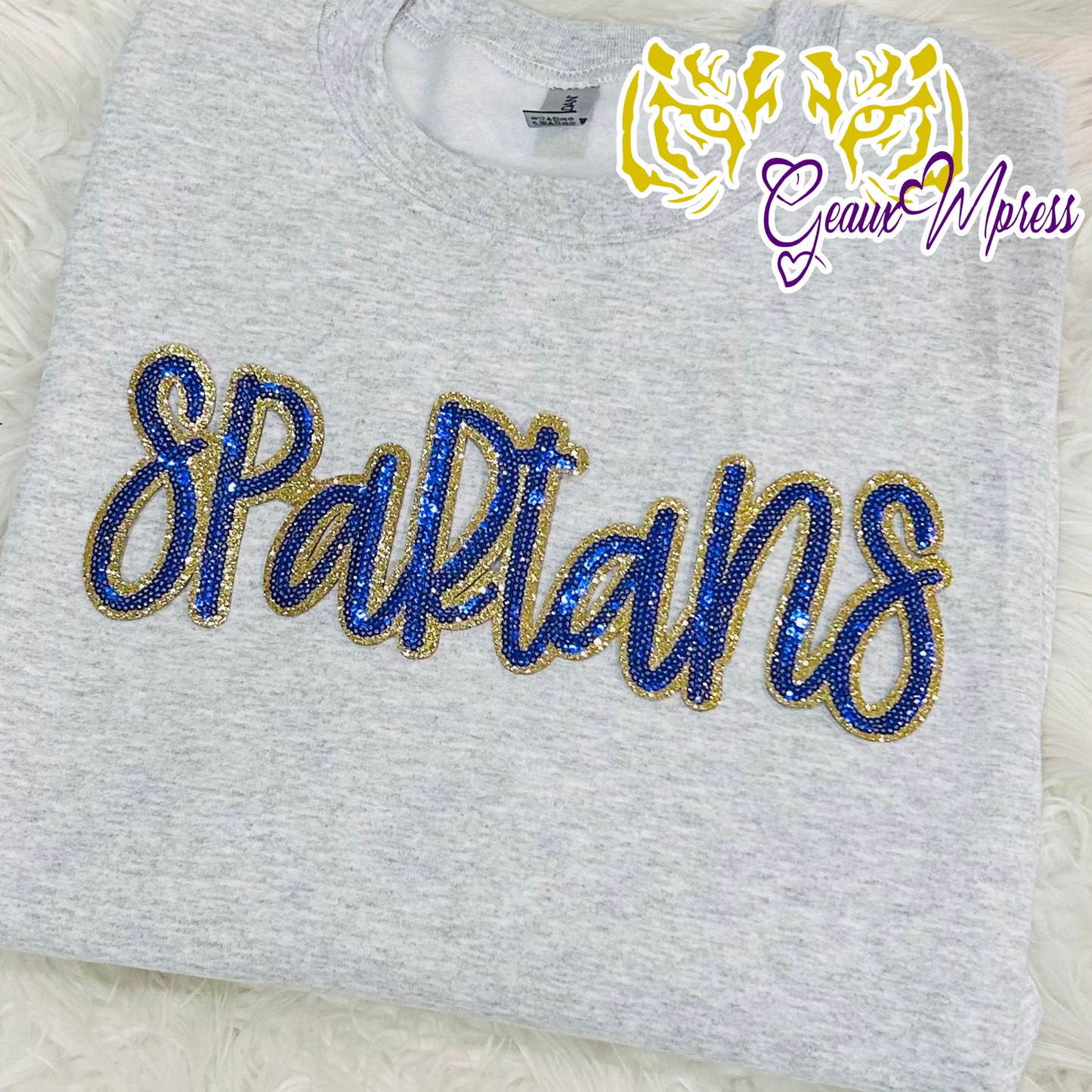SPARTANS SEQUIN PATCH TEE, LONG SLEEVE AND SWEATSHIRT