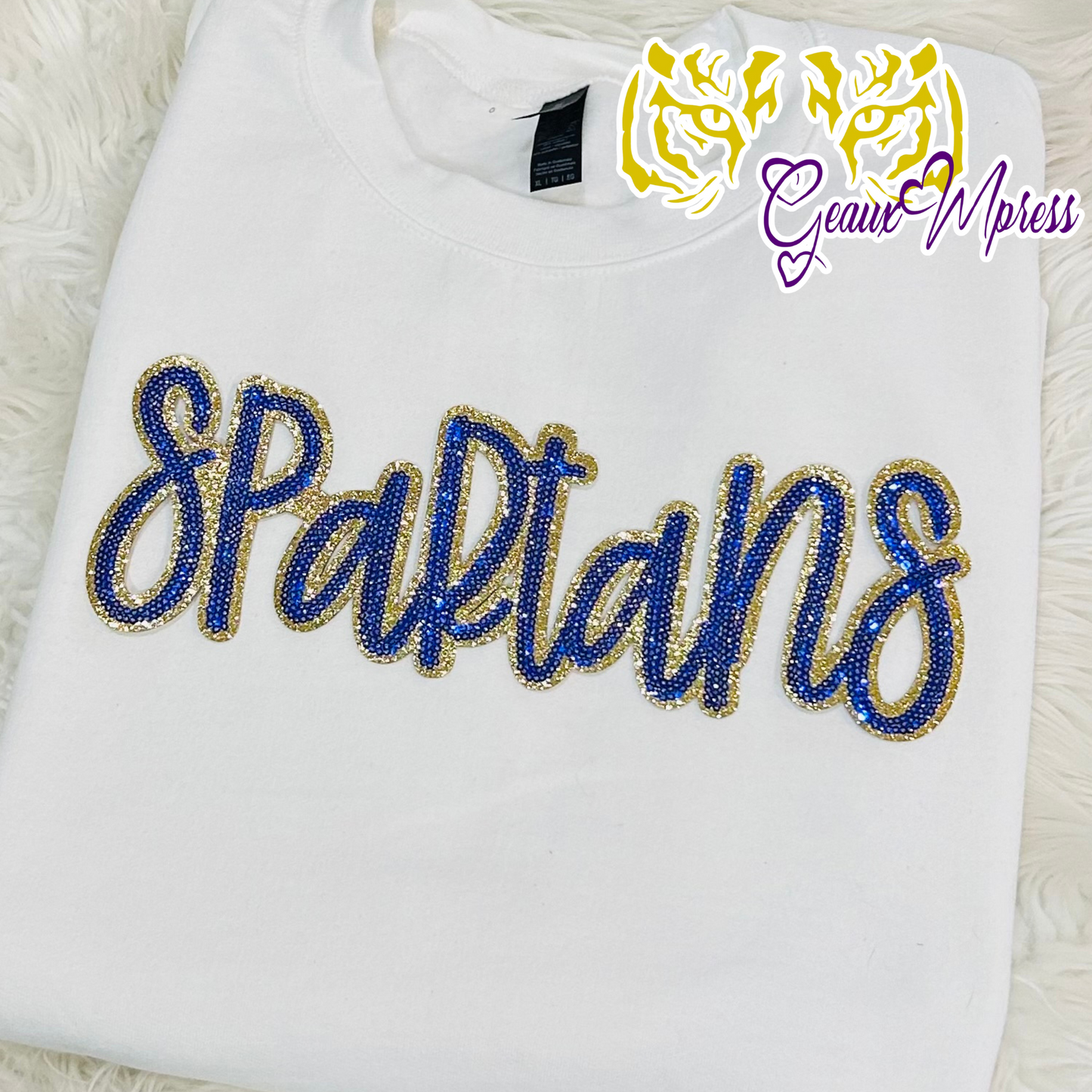 SPARTANS SEQUIN PATCH TEE, LONG SLEEVE AND SWEATSHIRT