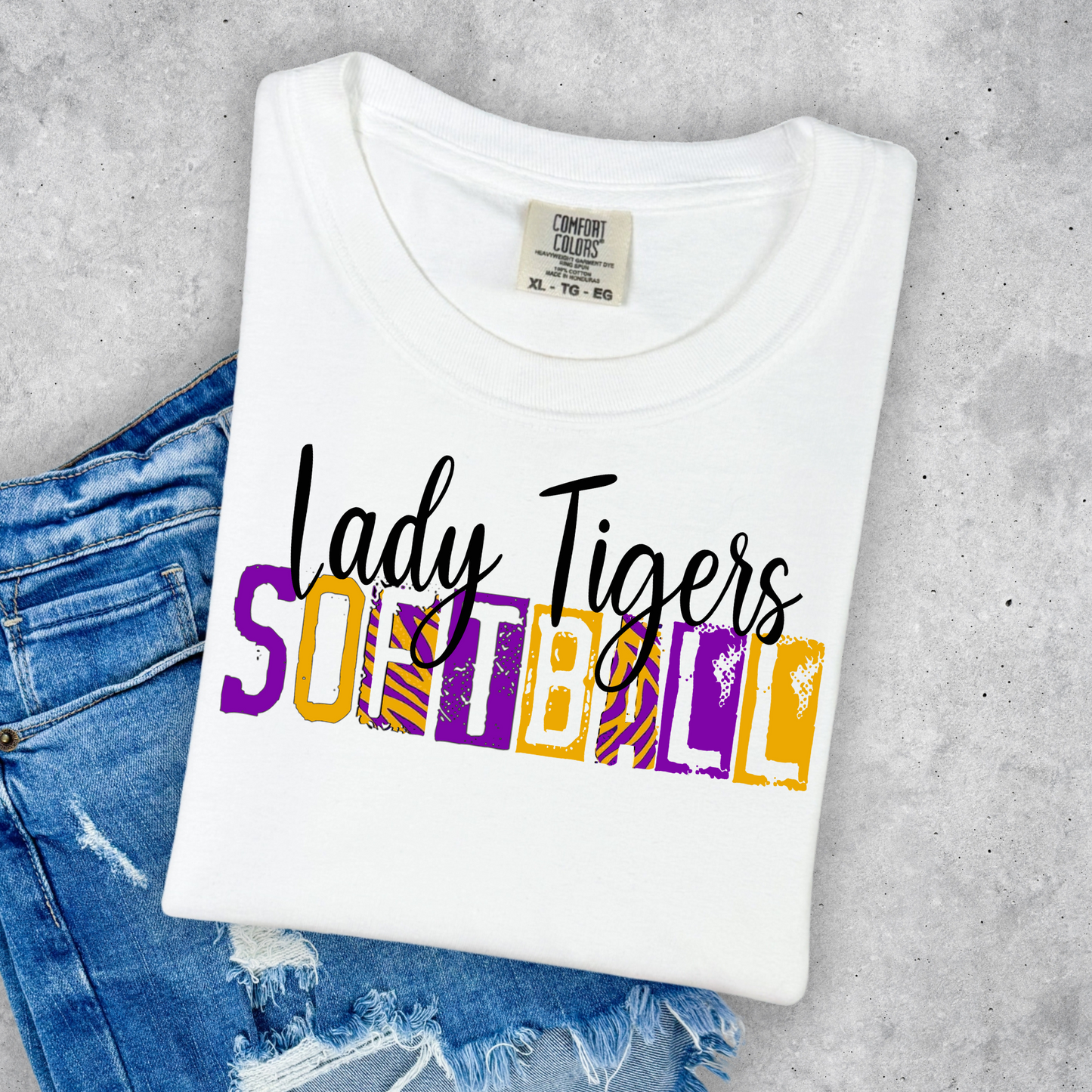 LADY TIGERS SOFTBALL COMFORT COLORS TEE