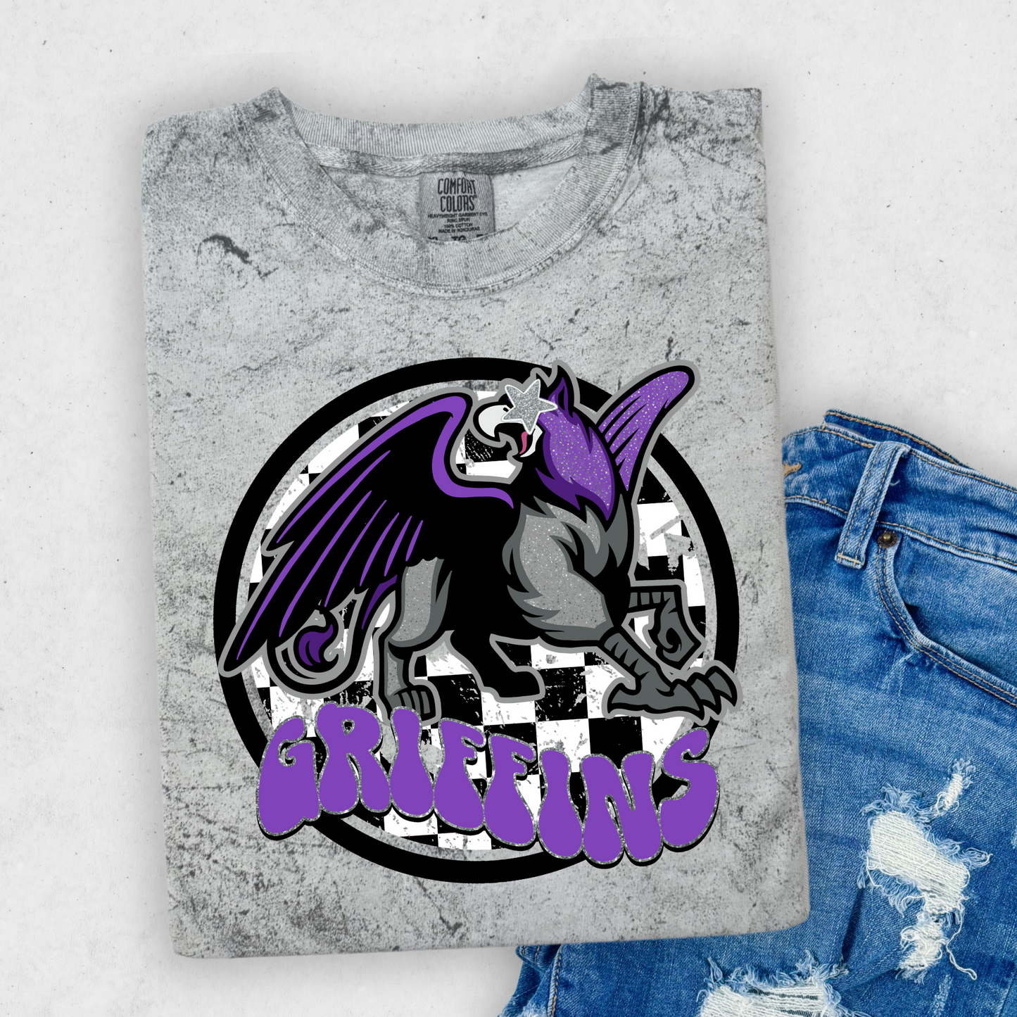 CUTE CHECKERED GRIFFINS TEE