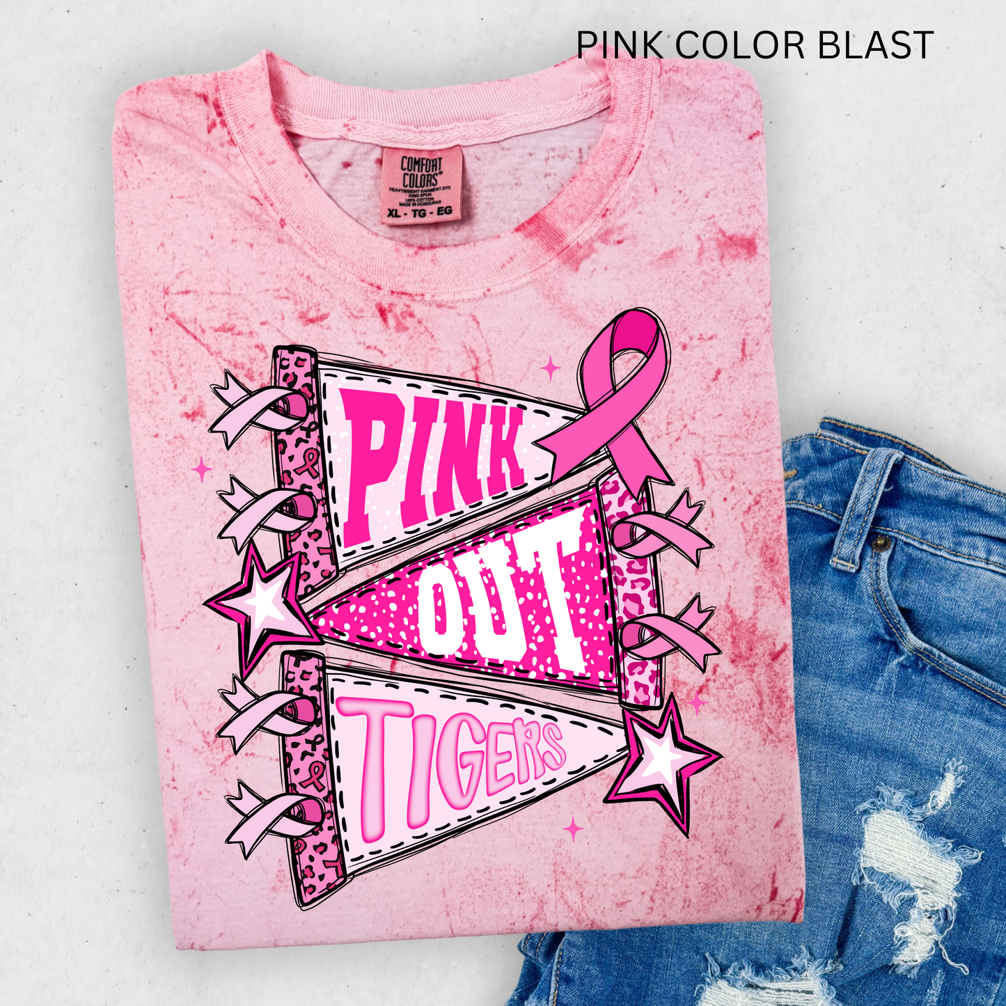 PINK OUT TIGERS COMFORT COLORS TEES