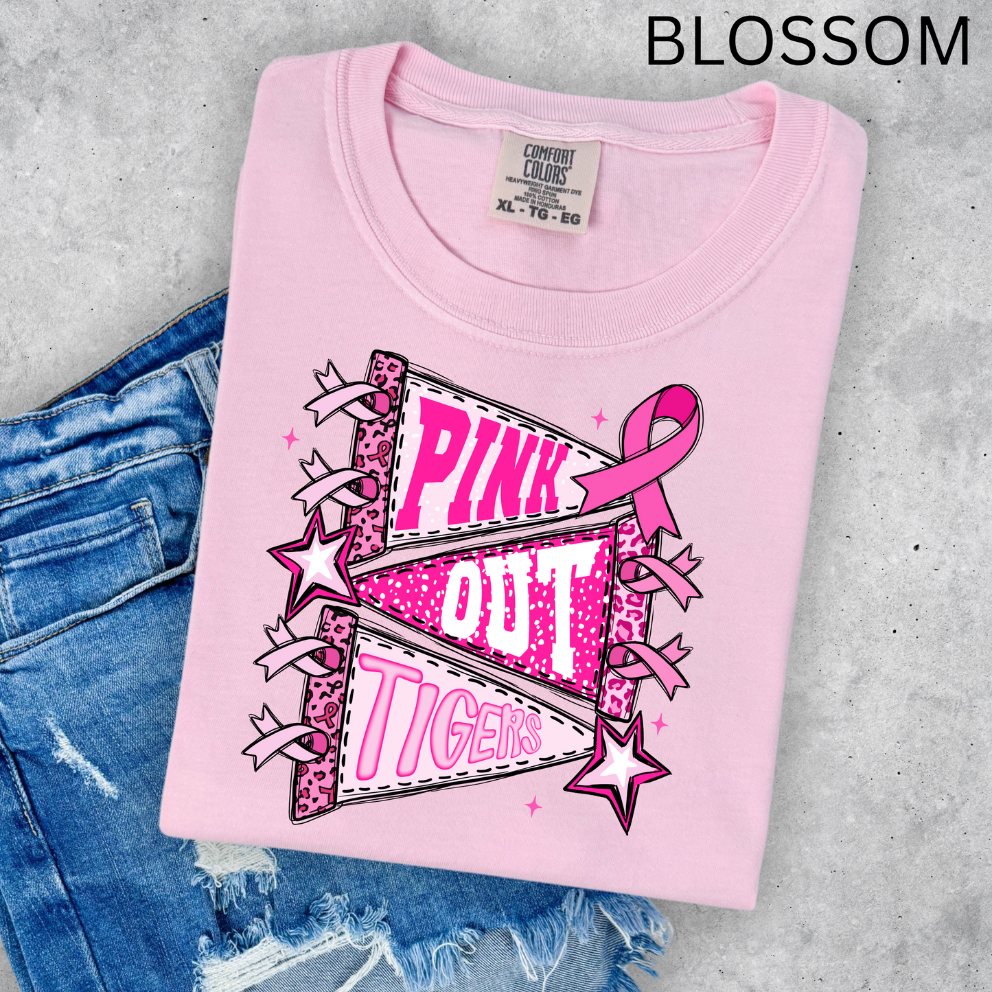 PINK OUT TIGERS COMFORT COLORS TEES