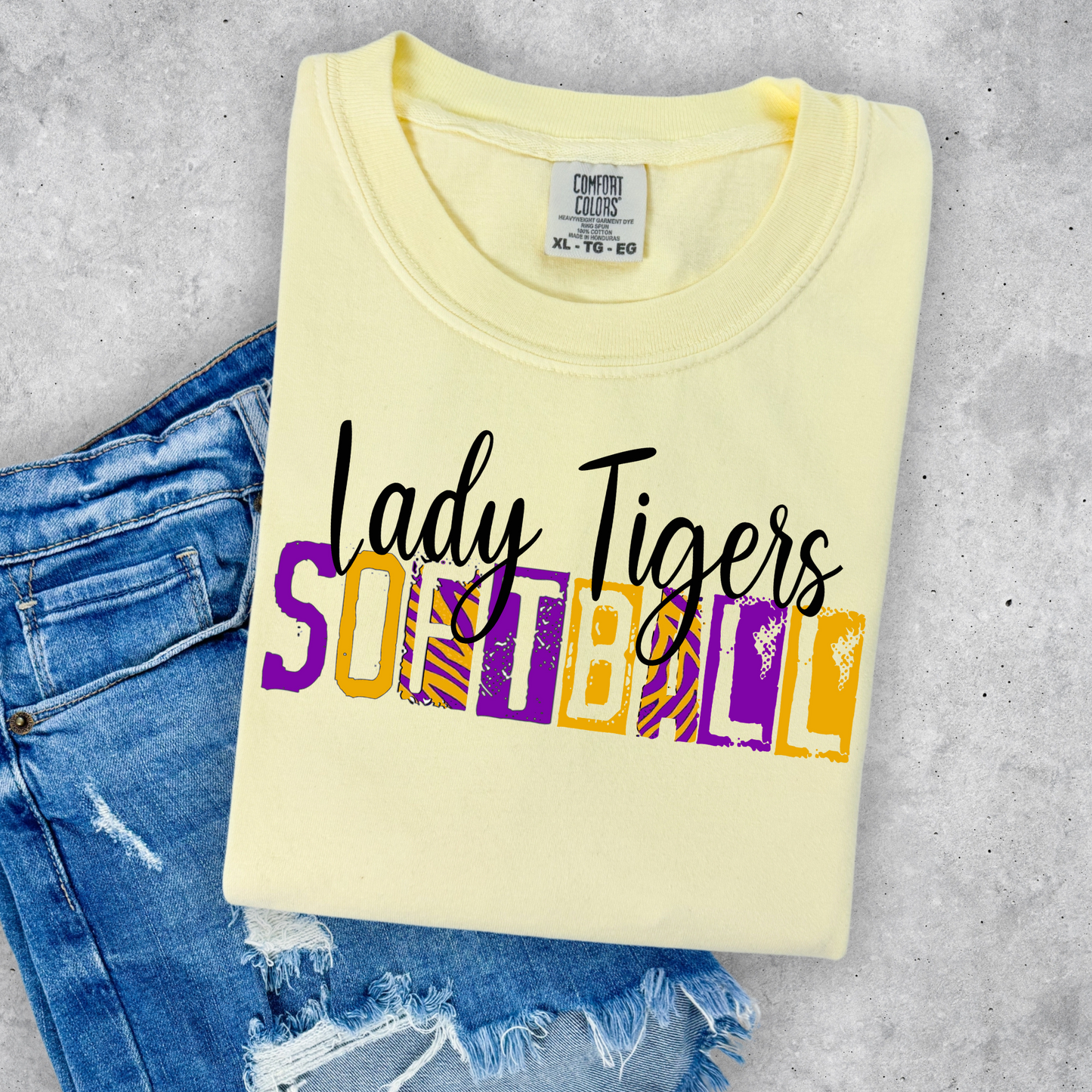 LADY TIGERS SOFTBALL COMFORT COLORS TEE