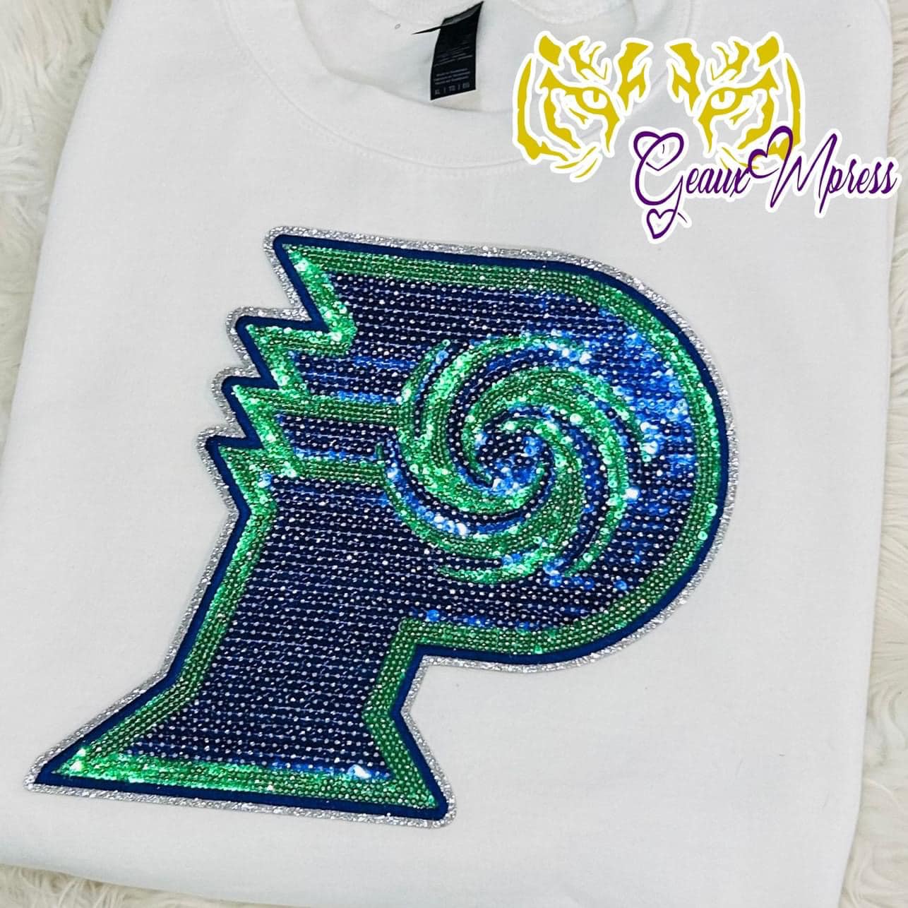 10 INCH PRAIRIEVILLE HIGH READY TO PRESS SEQUIN PATCH