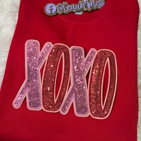 10 INCH SEQUIN XOXO READY TO PRESS PATCH