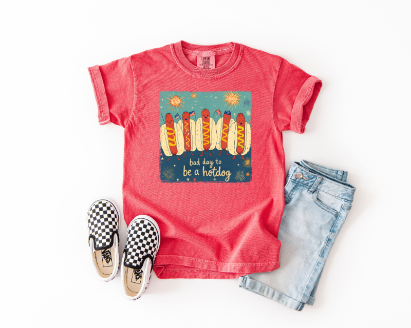 YOUTH COMFORT COLORS BAD DAY TO BE A HOTDOG