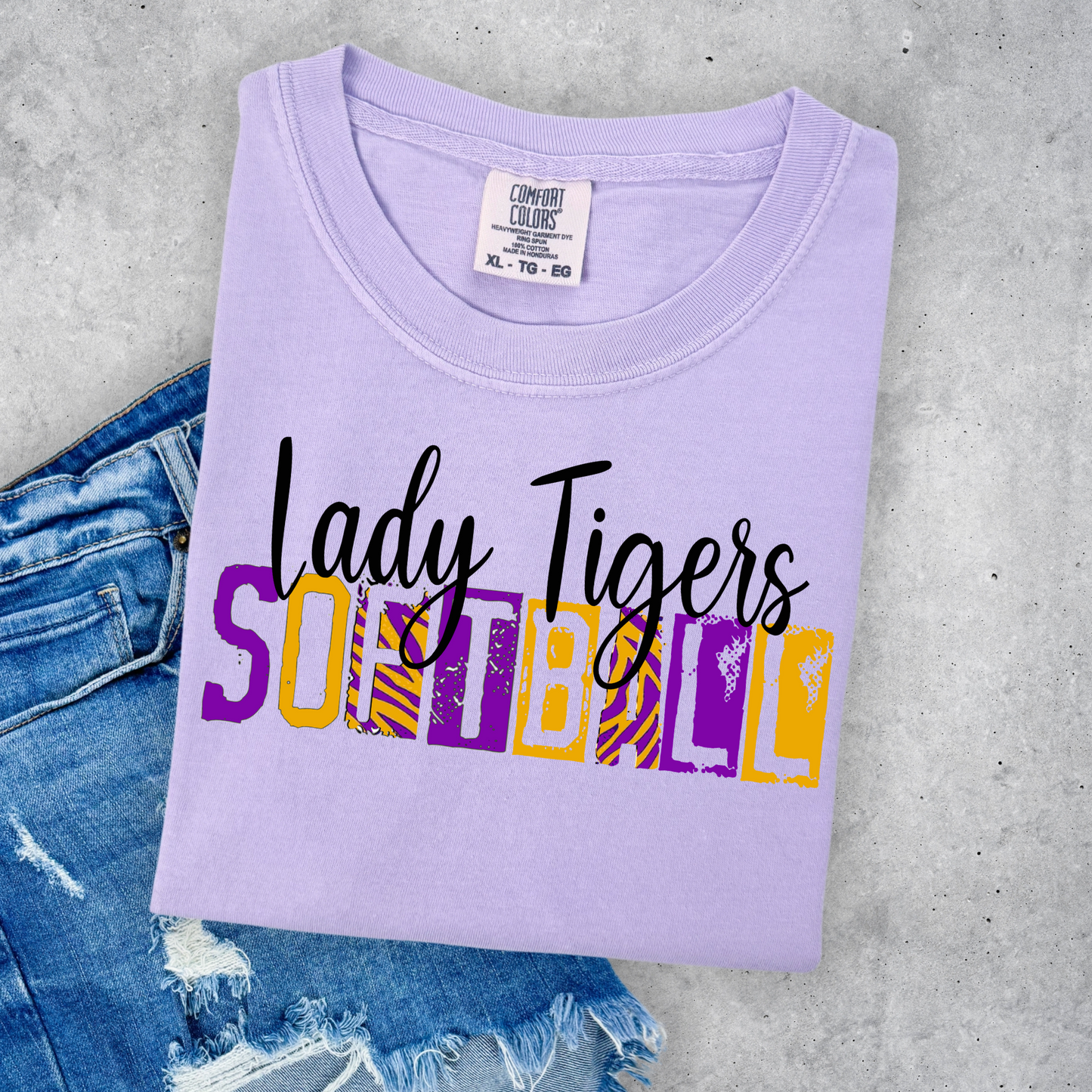 LADY TIGERS SOFTBALL COMFORT COLORS TEE