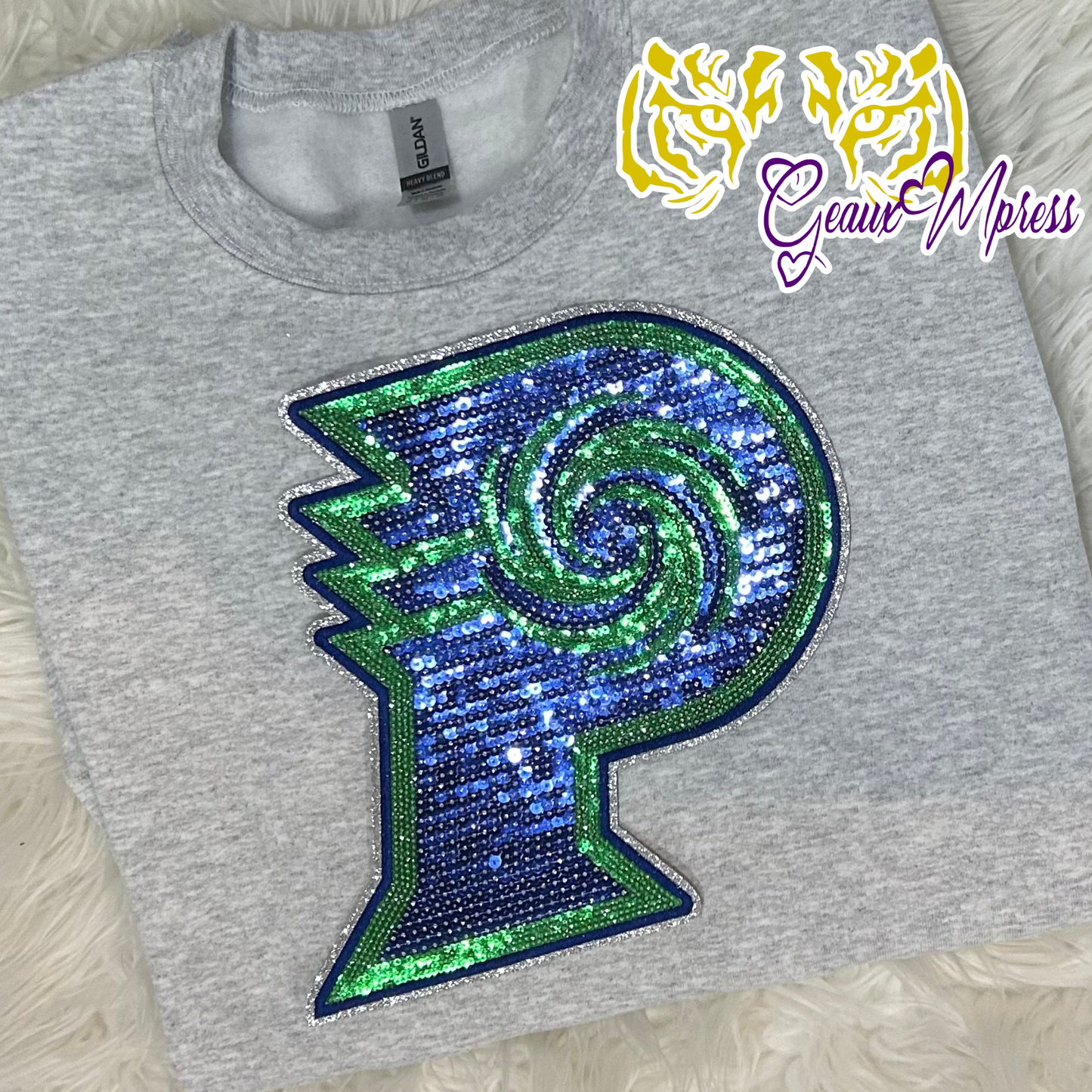 PRAIRIEVILLE HURRICANES SEQUIN PATCH TEE, LONG SLEEVE AND SWEATSHIRT