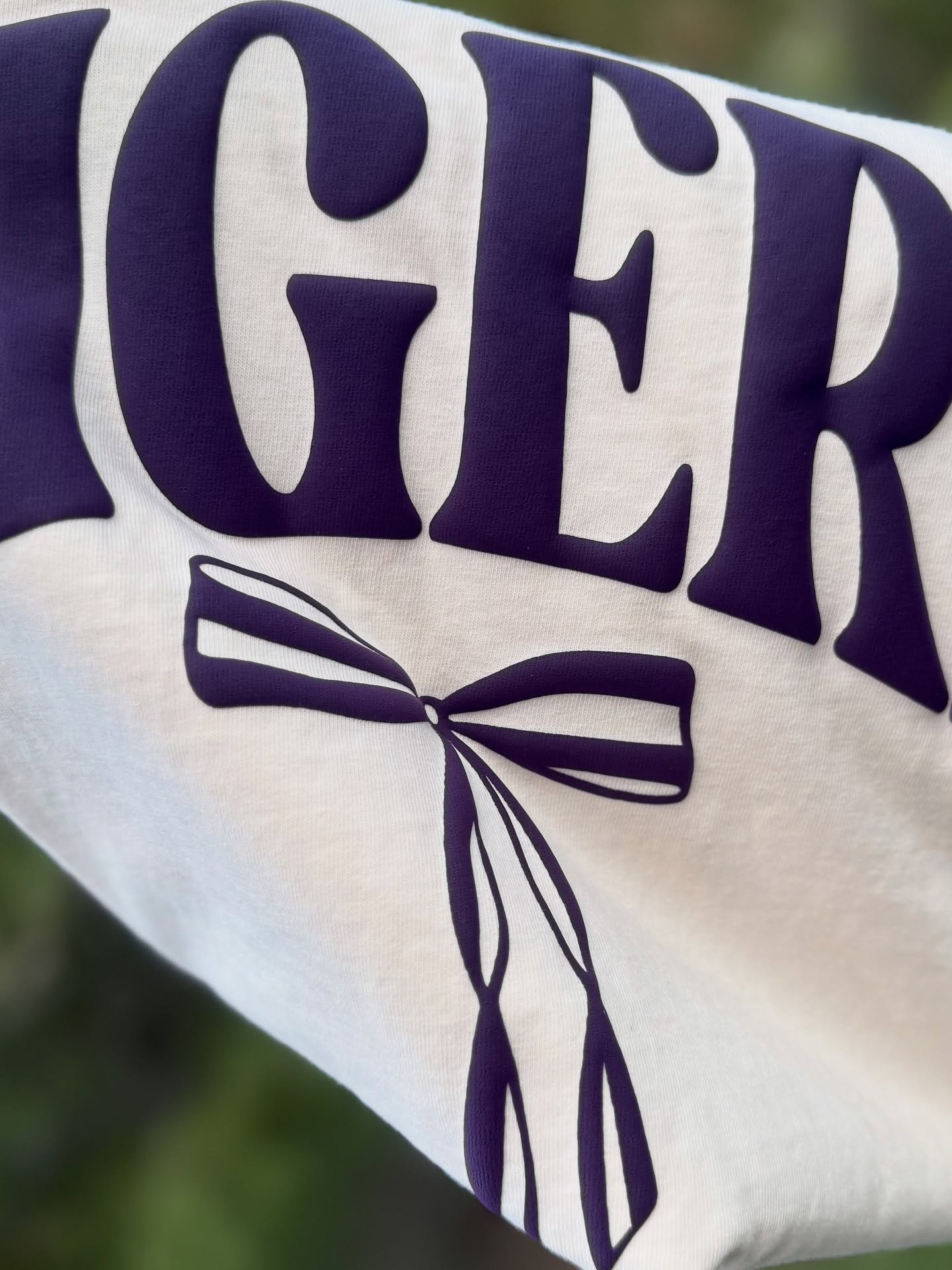 PURPLE TIGERS PUFF COMFORT COLORS IVORY TEE