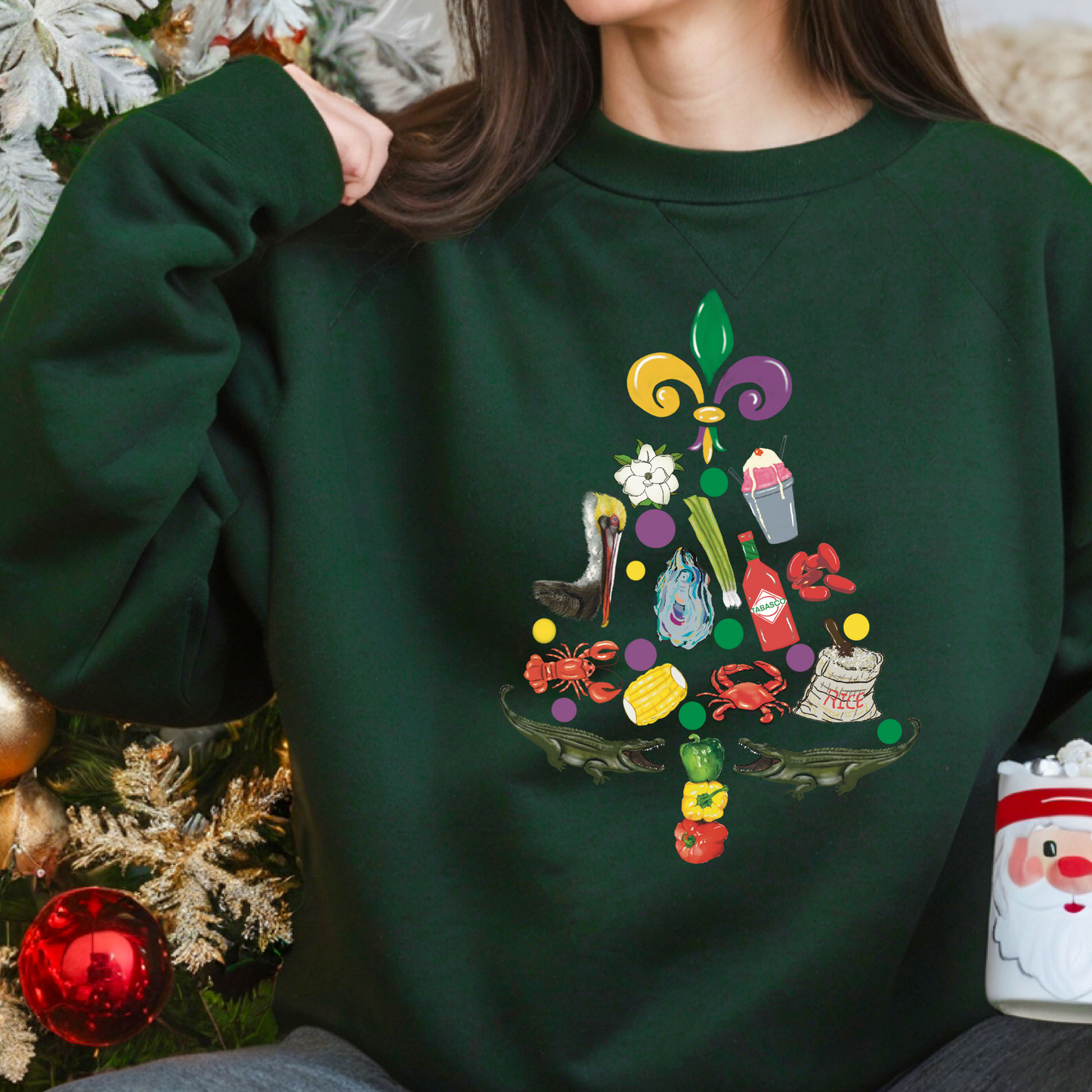 CAJUN CHRISTMAS TREE TEES AND SWEATSHIRTS