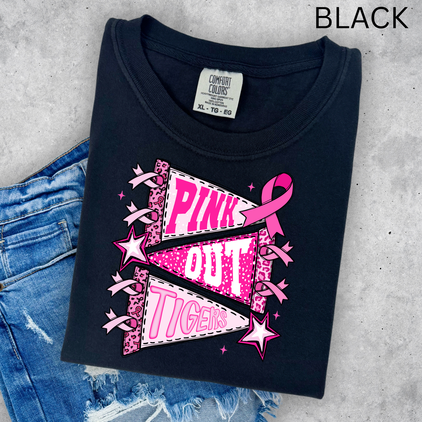 PINK OUT TIGERS COMFORT COLORS TEES