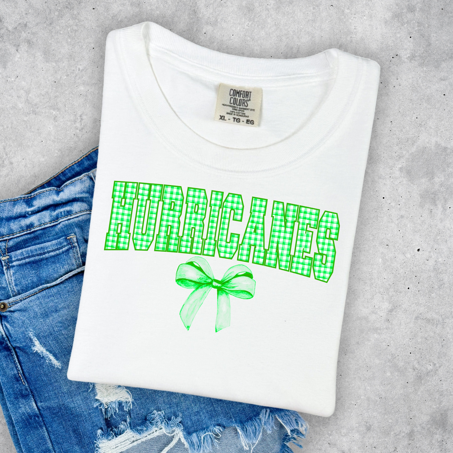 PLAID HURRICANES WITH BOW TEES & SWEATSHIRTS