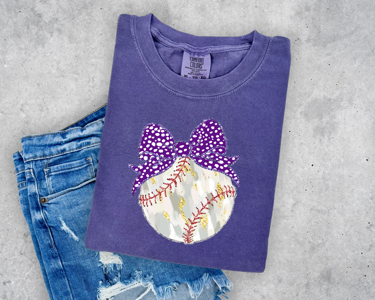 CUTEBASEBALL WITH BOW COMFORT COLORS