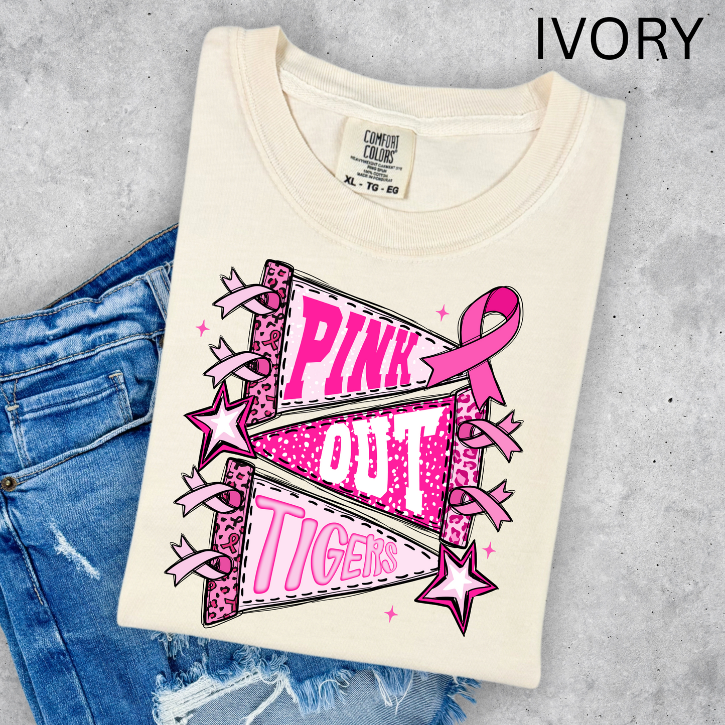 PINK OUT TIGERS COMFORT COLORS TEES