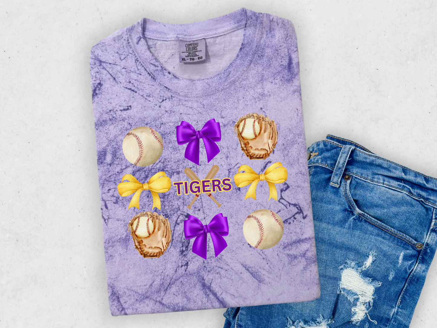 CUTE TIGERS BASEBALL COMFORT COLORS TEE