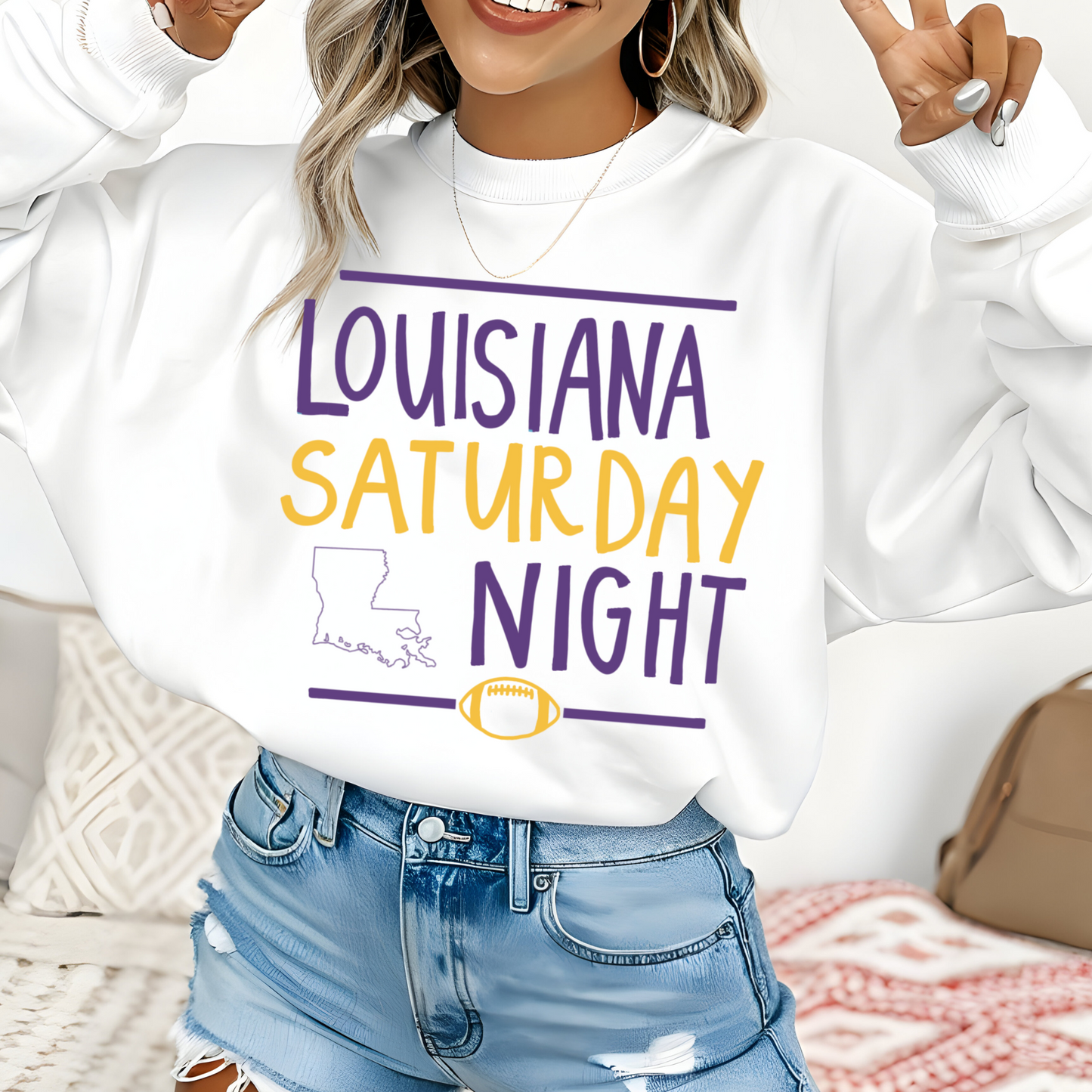 LOUISIANA SATURDAY NIGHT TEES AND SWEATSHIRTS