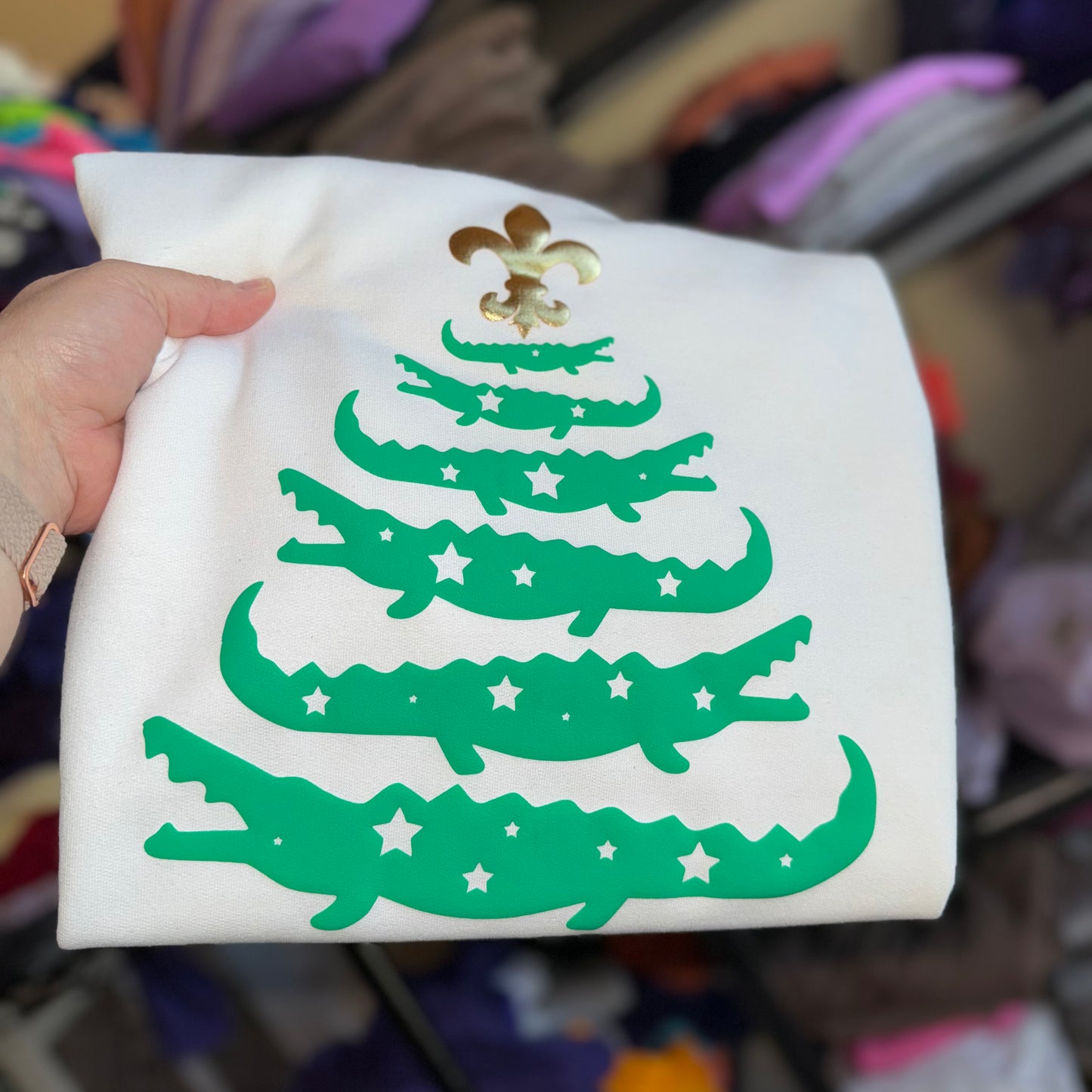 PUFF CAJUN CHRISTMAS ALLIGATOR SWEATSHIRT