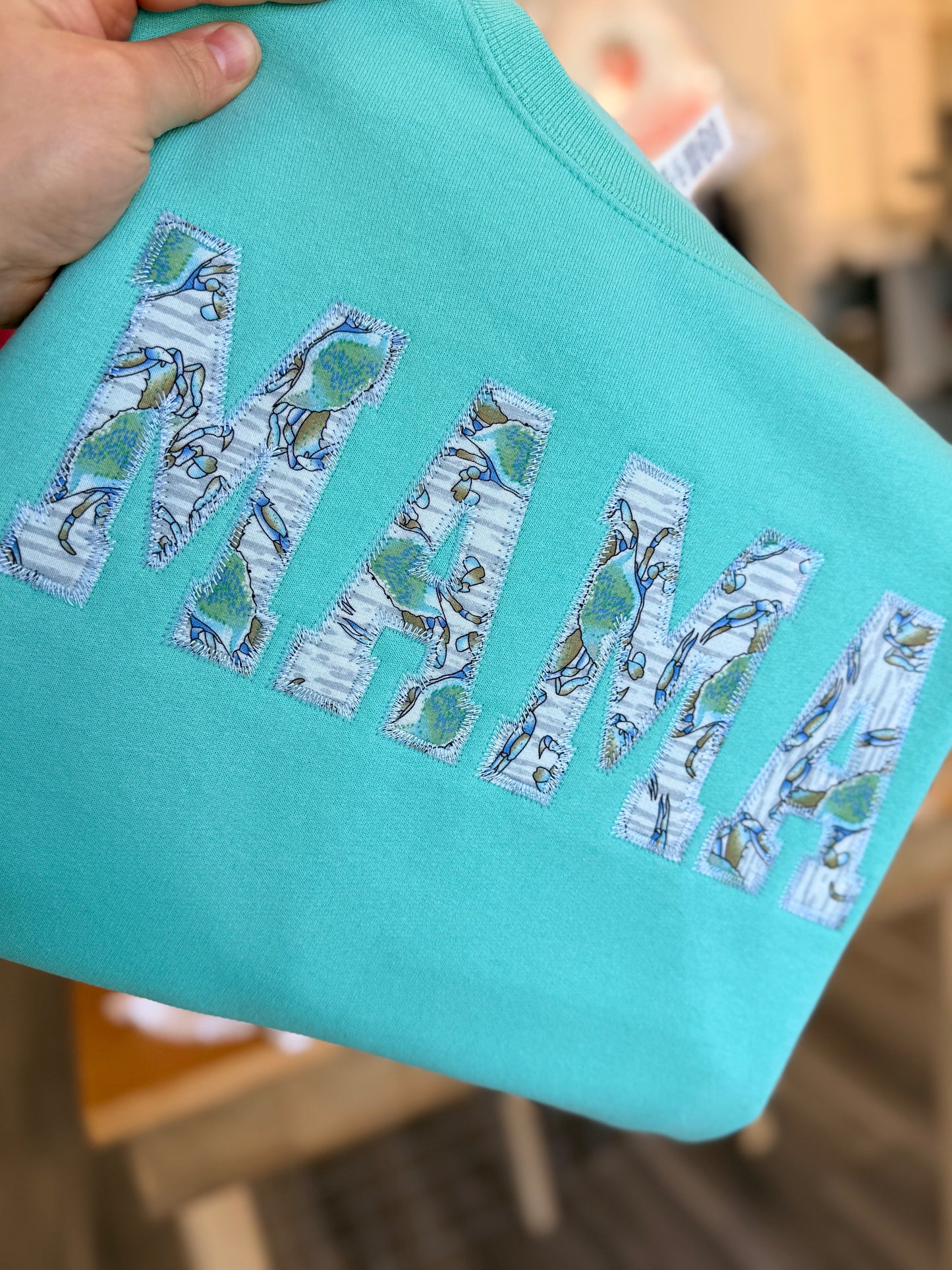 2XL MAMA SWEATSHIRT (one of a kind with upcycled fabric) Can not be duplicated