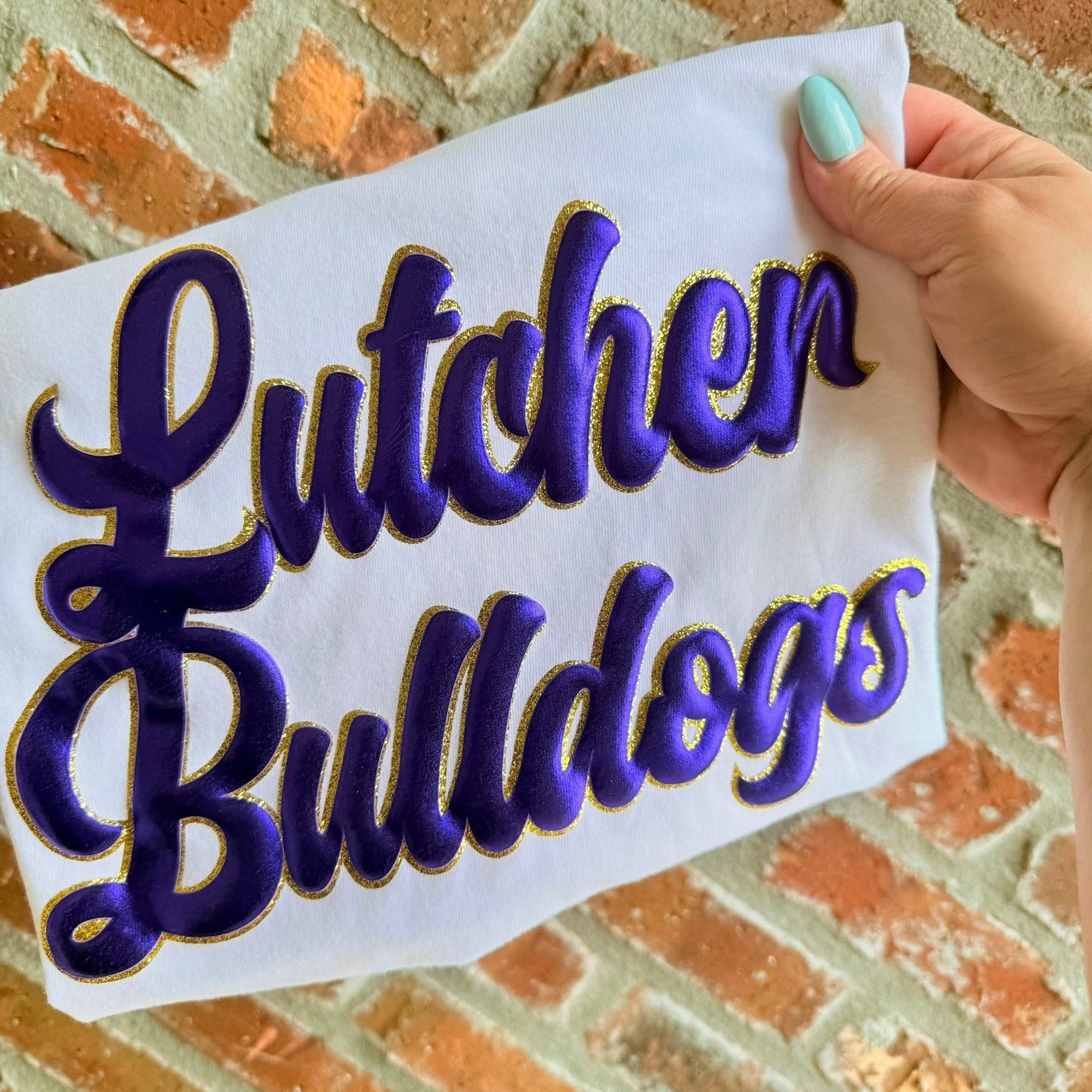 GLITTER/PUFF LUTCHER BULLDOGS TEES & SWEATSHIRTS