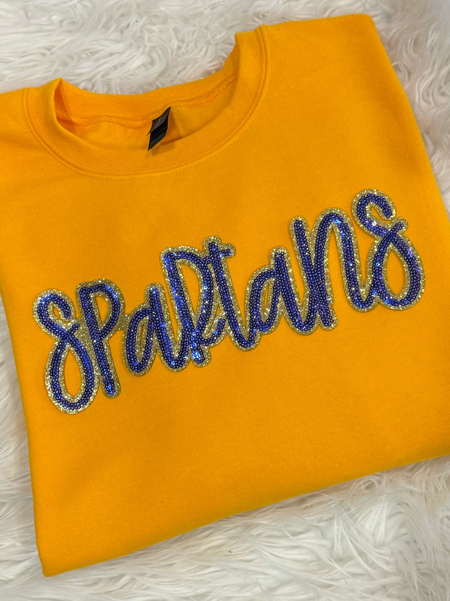 SPARTANS SEQUIN PATCH TEE, LONG SLEEVE AND SWEATSHIRT