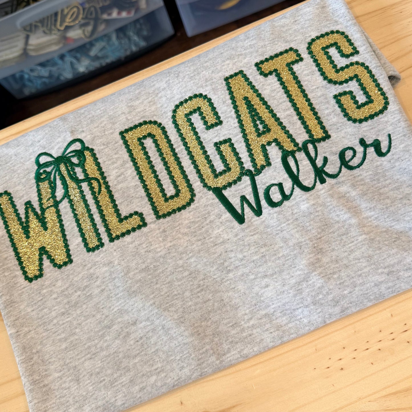 GLITTER APPLIQUE WALKER WILDCATS