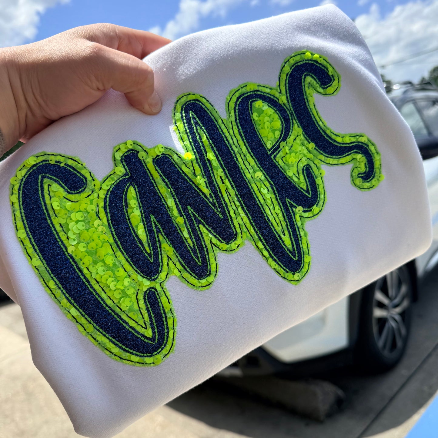 CANES GLITTER AND SEQUIN APPLIQUE