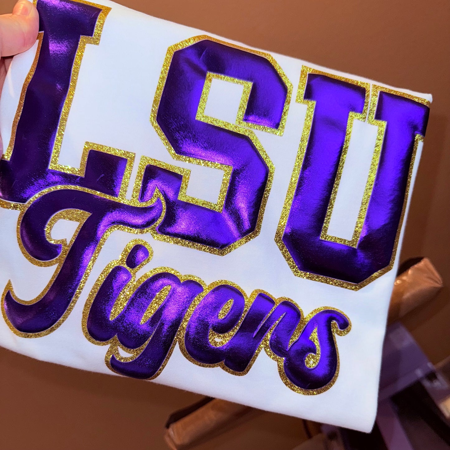 METALLIC PUFF GAME DAY TEE & SWEATSHIRT