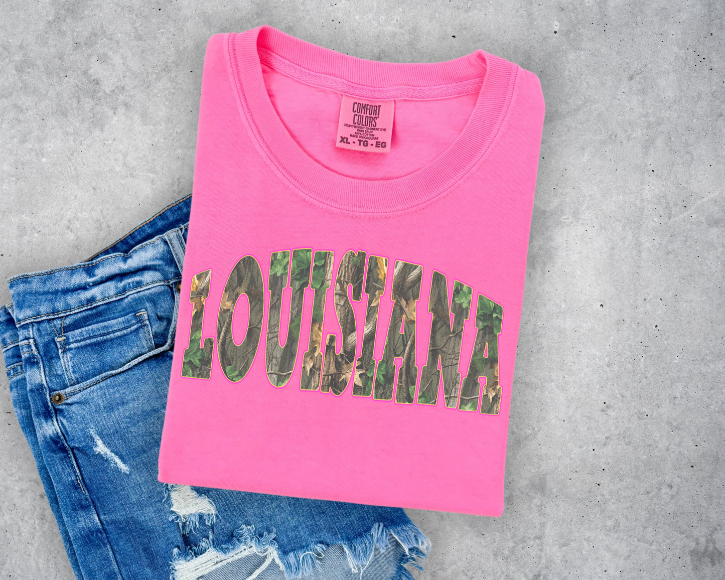 CAMO LOUISIANA COMFORT COLORS TEE