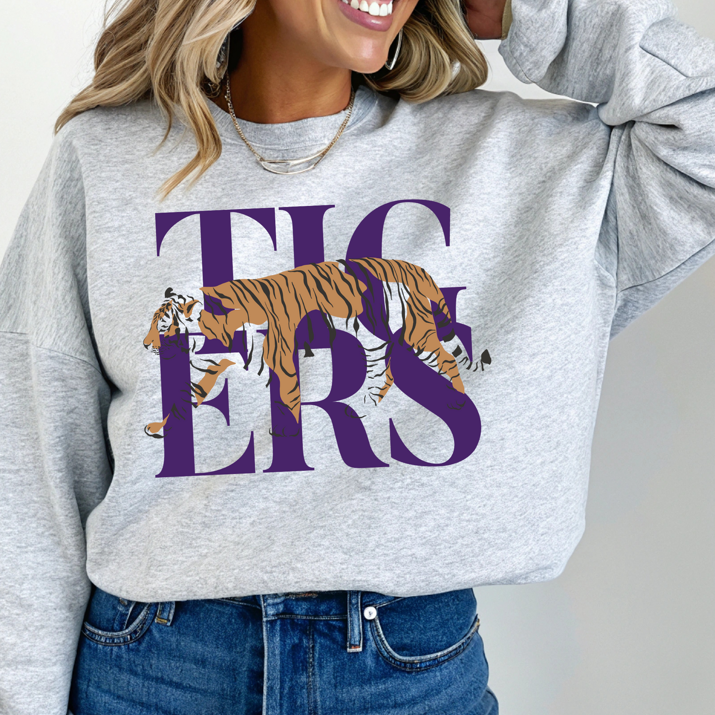 TIGERS TEE AND SWEATSHIRT