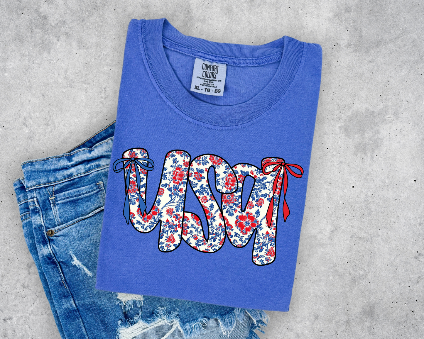 FLORAL USA TEE