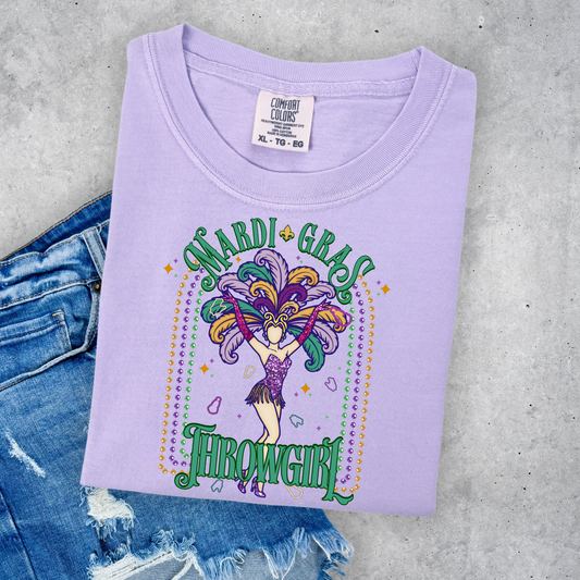 MARDI GRAS THROWGIRL COMFORT COLORS BRAND (YOUTH & ADULT)