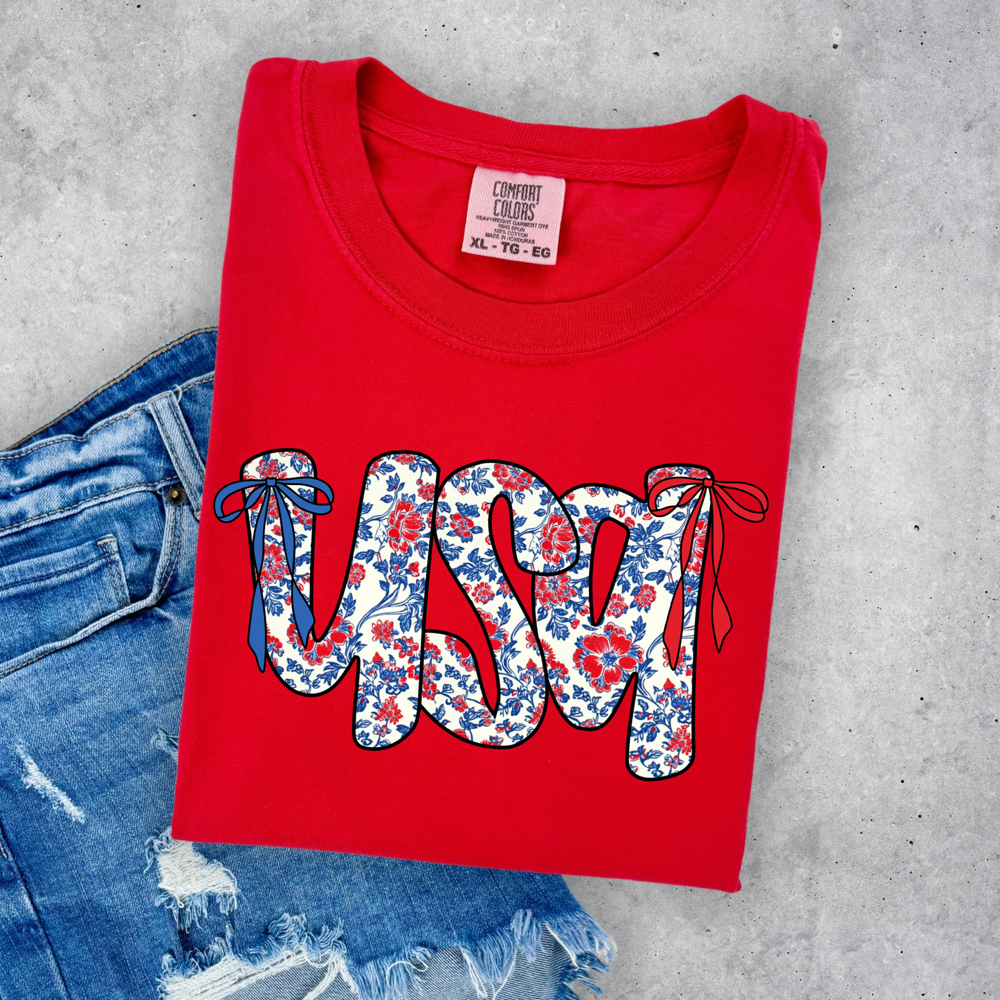 FLORAL USA TEE