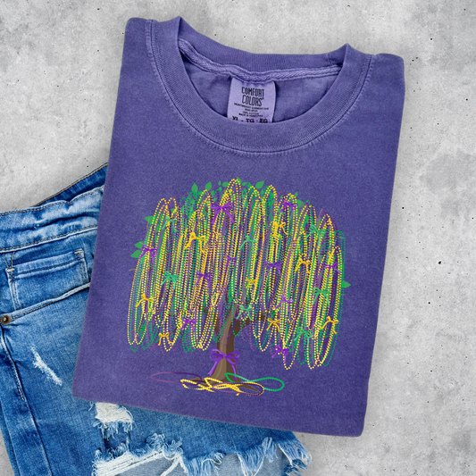 MARDI GRAS BEAD TREE COMFORT COLORS BRAND (YOUTH & ADULT)