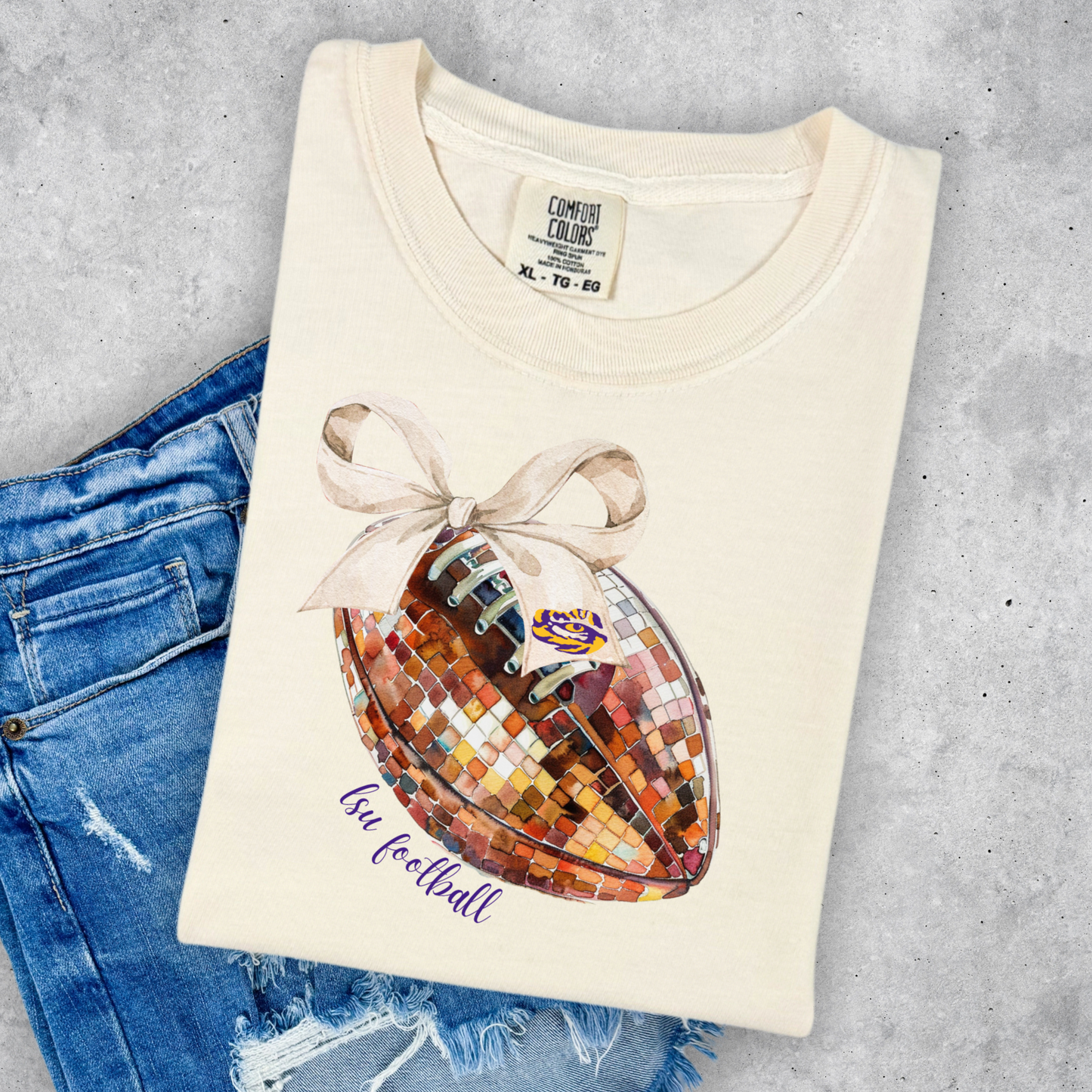 MOSAIC FOOTBALL COMFORT COLORS TEE