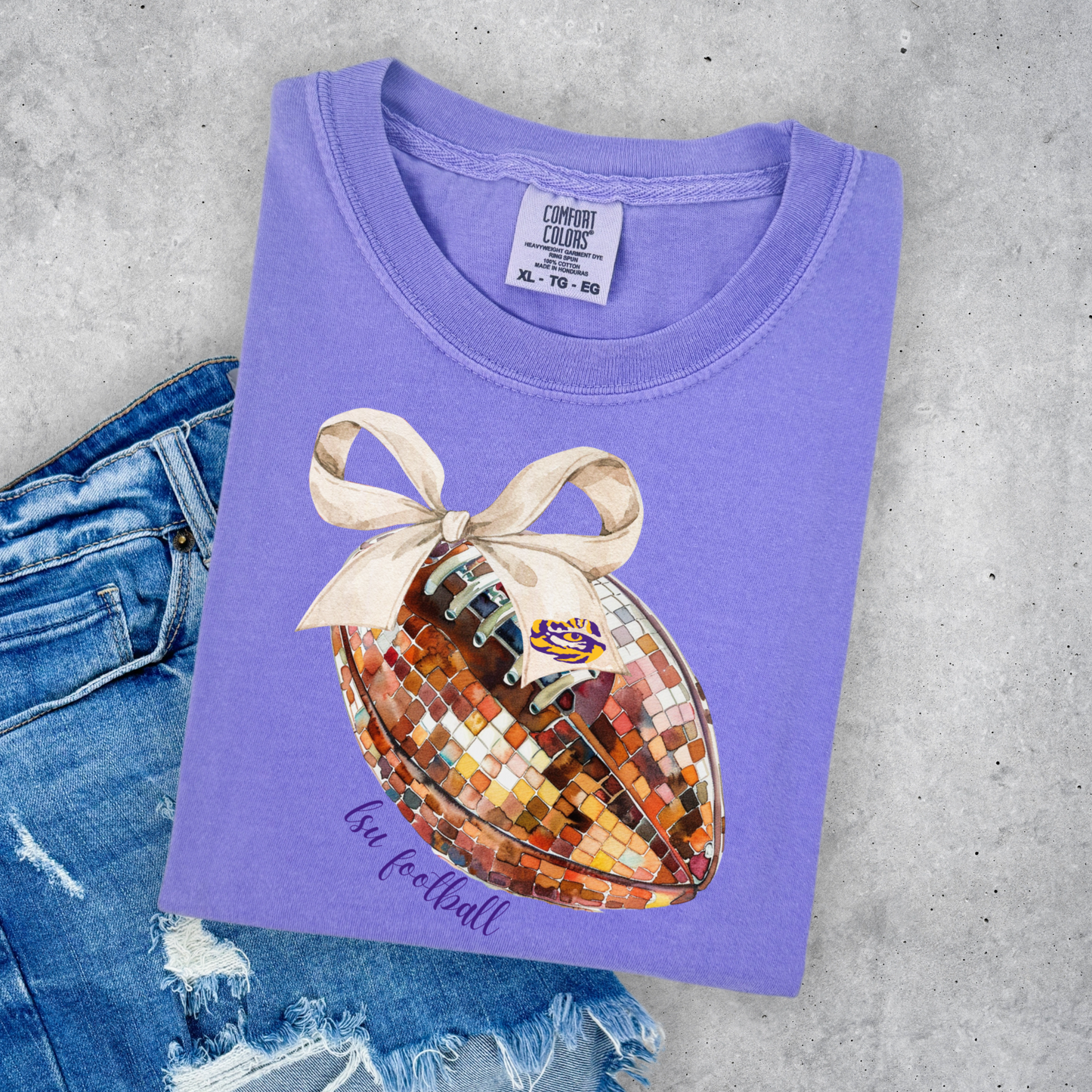 MOSAIC FOOTBALL COMFORT COLORS TEE