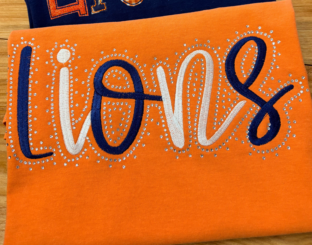 Embroidery and Rhinestone AC LIONS Comfort Colors Tee