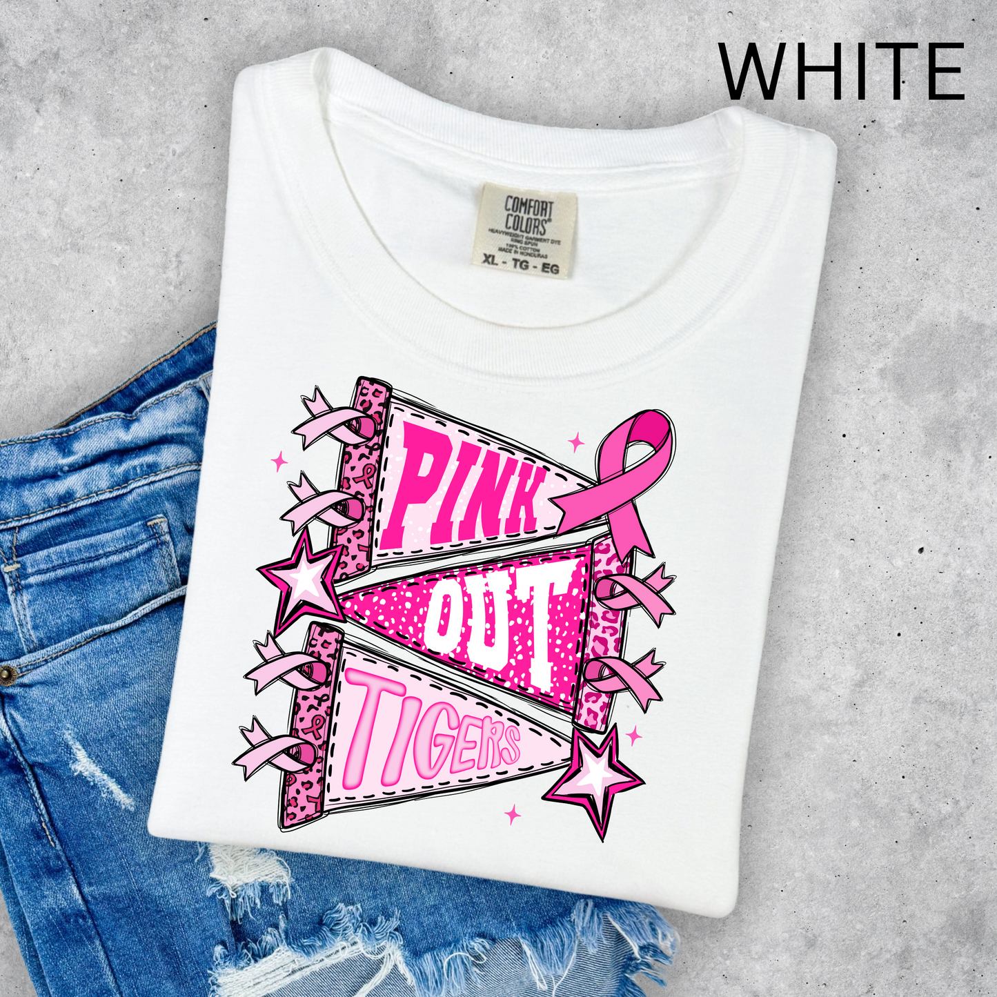 PINK OUT TIGERS COMFORT COLORS TEES
