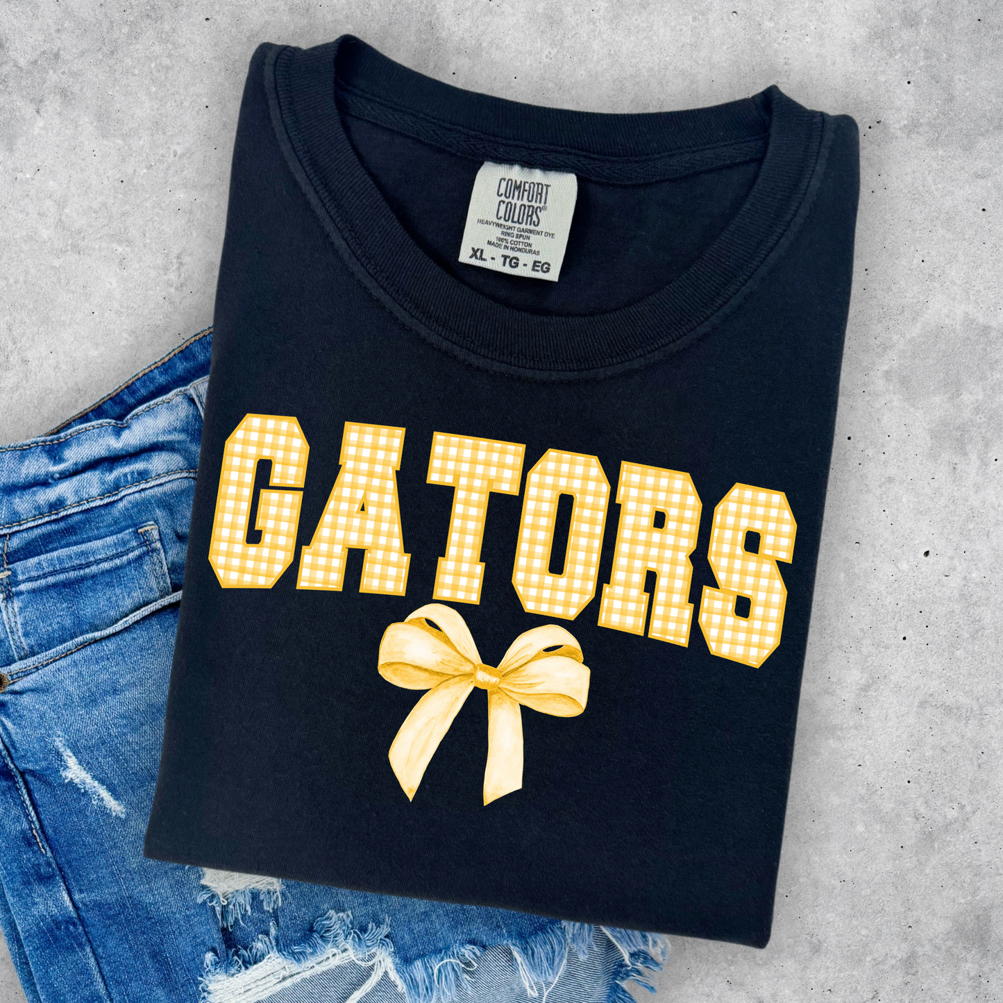 PLAID GATORS WITH BOW TEES & SWEATSHIRTS