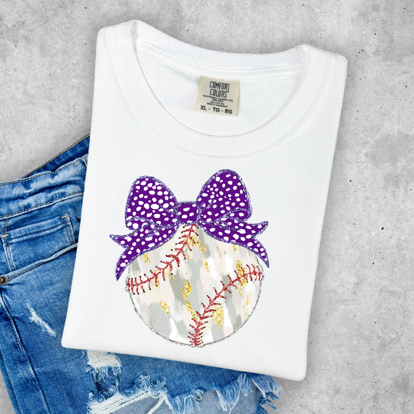 CUTEBASEBALL WITH BOW COMFORT COLORS