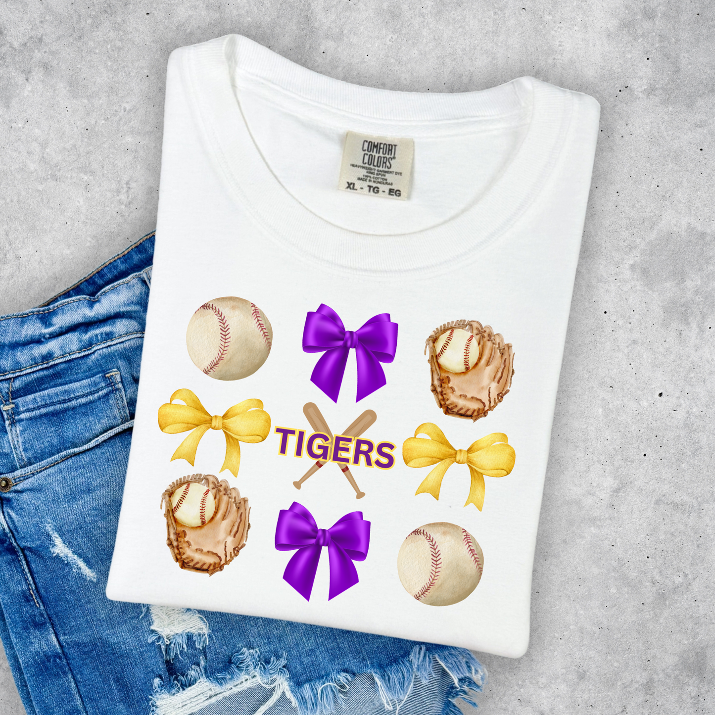 CUTE TIGERS BASEBALL COMFORT COLORS TEE