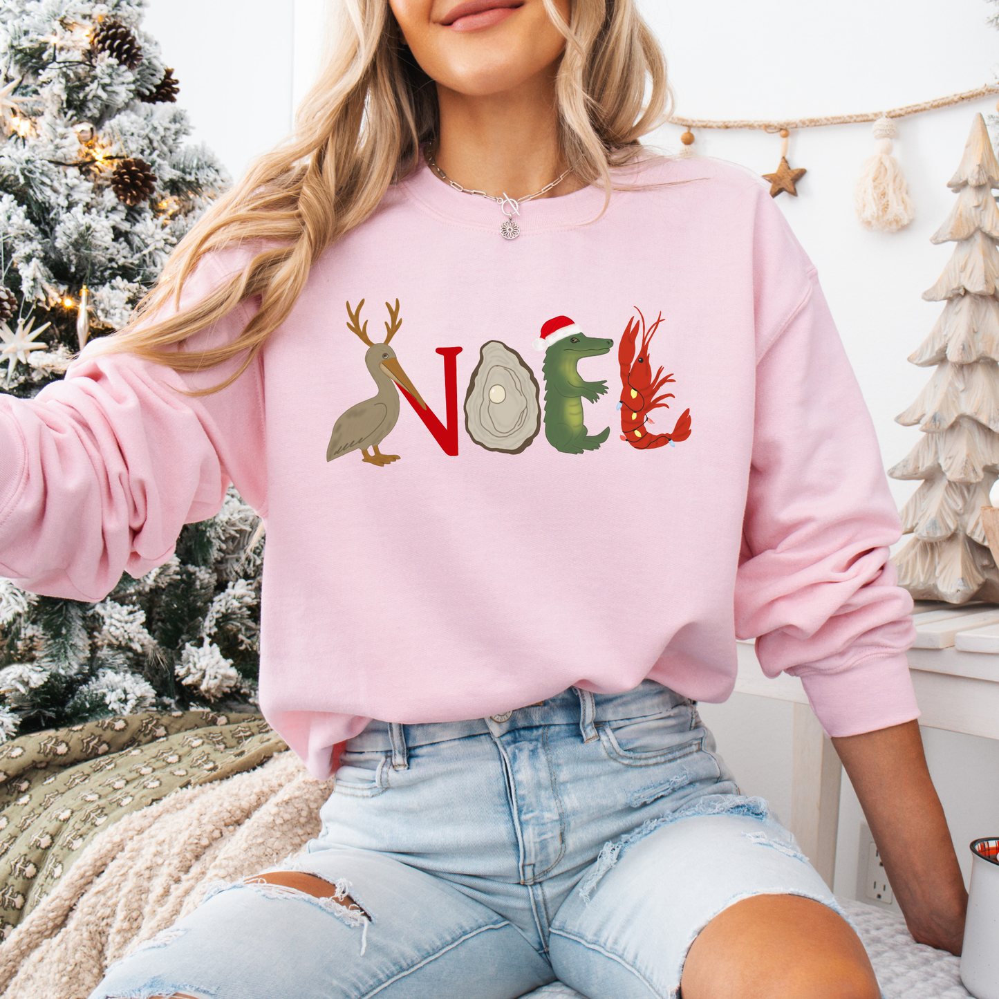 CUTE CAJUN NOEL SHORT SLEEVE TEES, LONG SLEEVE TEES & SWEATSHIRTS