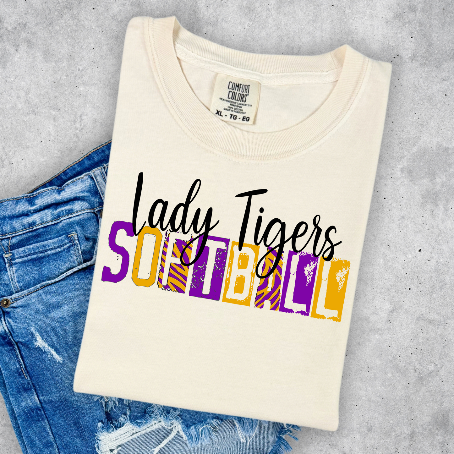 LADY TIGERS SOFTBALL COMFORT COLORS TEE