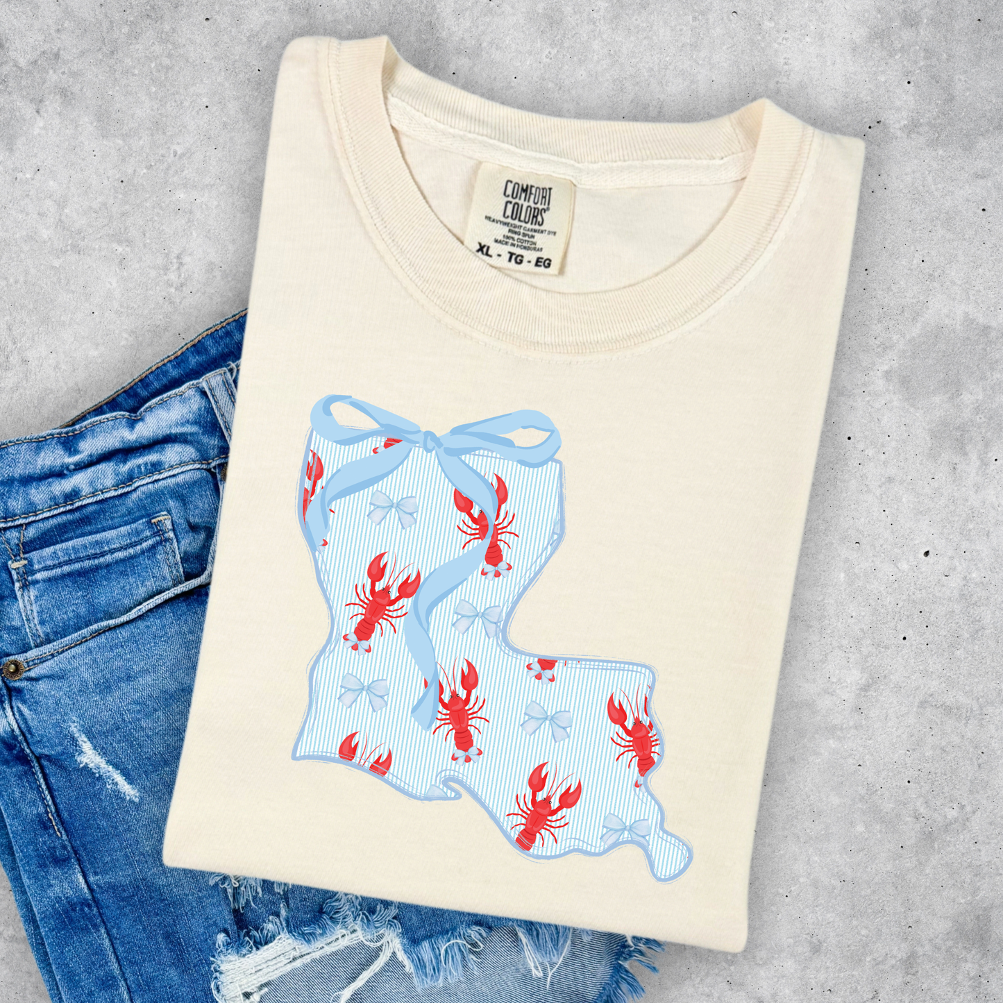 PREPPY LOUISIANA CRAWFISH COMFORT COLORS