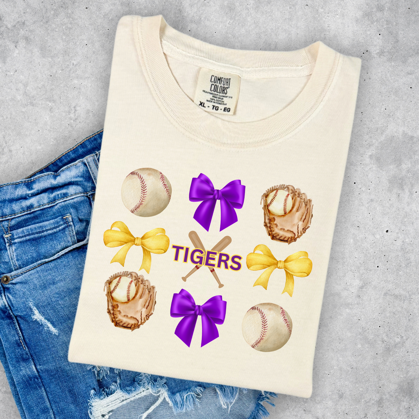 CUTE TIGERS BASEBALL COMFORT COLORS TEE