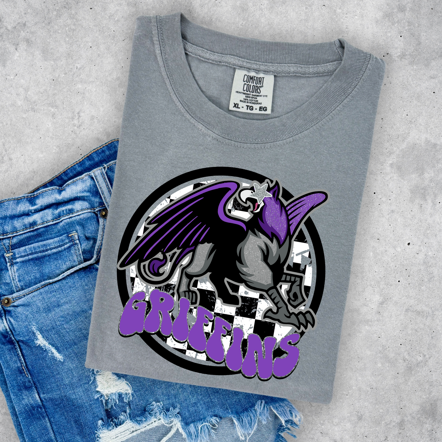 CUTE CHECKERED GRIFFINS TEE