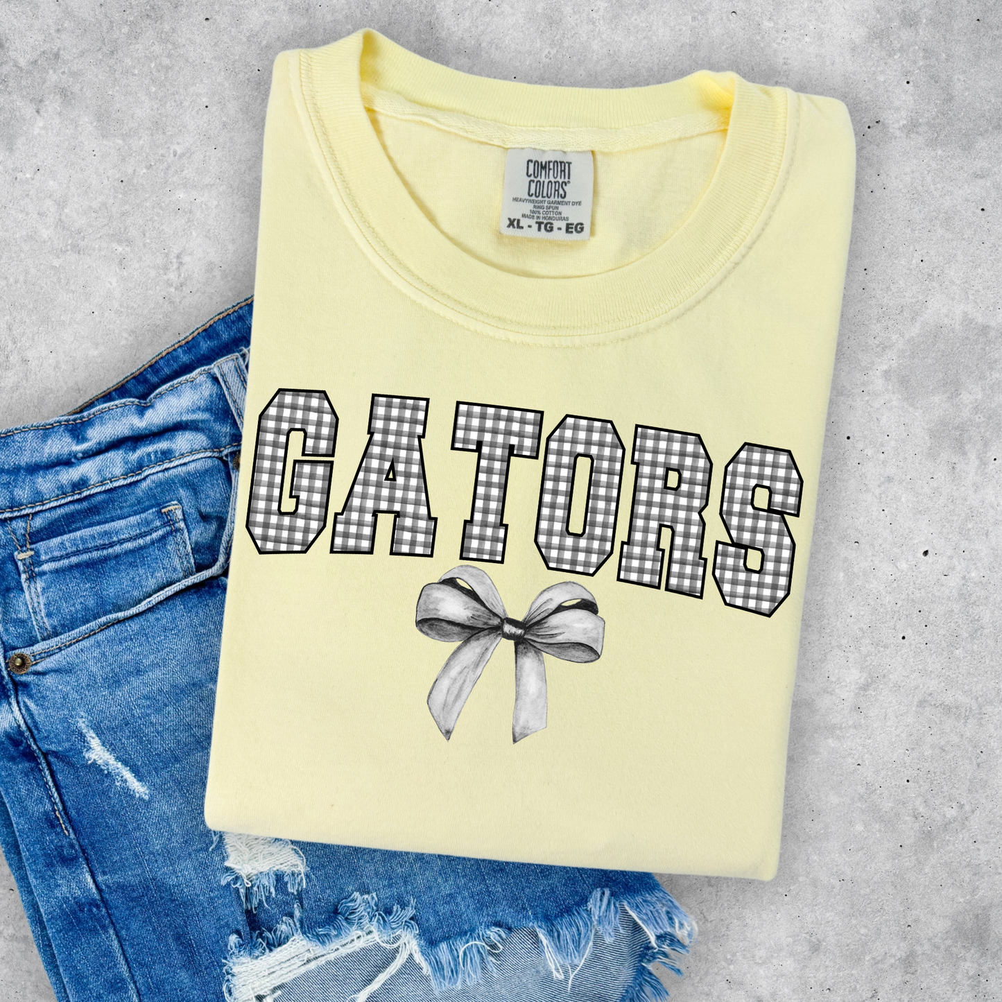 PLAID GATORS WITH BOW TEES & SWEATSHIRTS