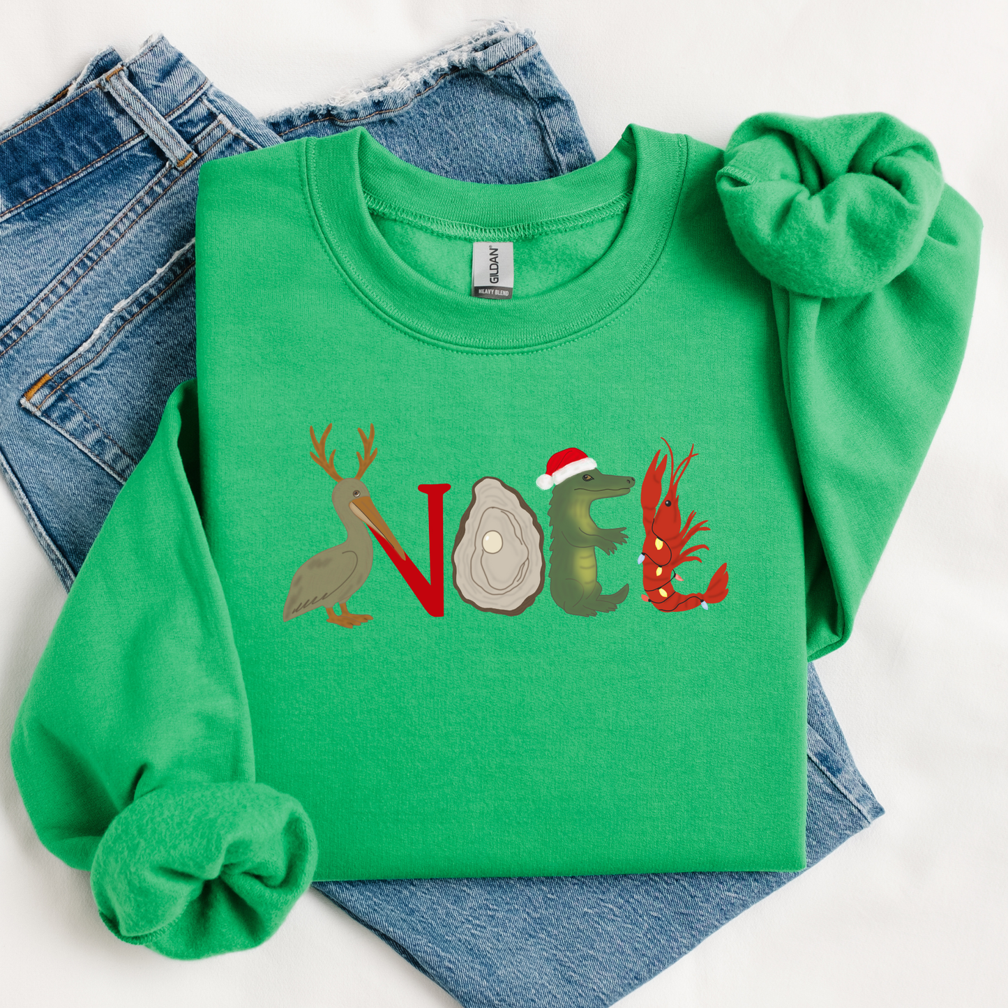 CUTE CAJUN NOEL SHORT SLEEVE TEES, LONG SLEEVE TEES & SWEATSHIRTS