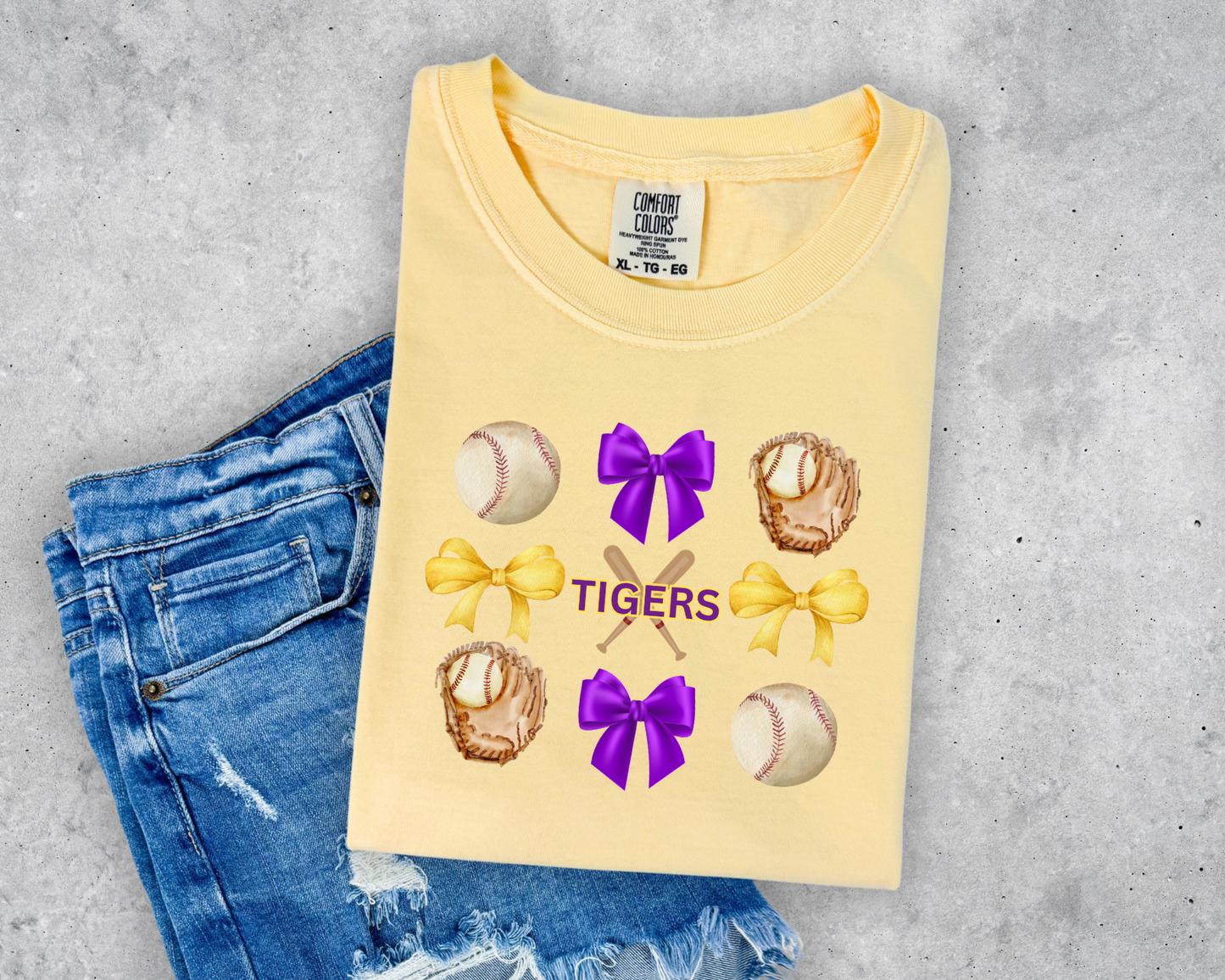 CUTE TIGERS BASEBALL COMFORT COLORS TEE