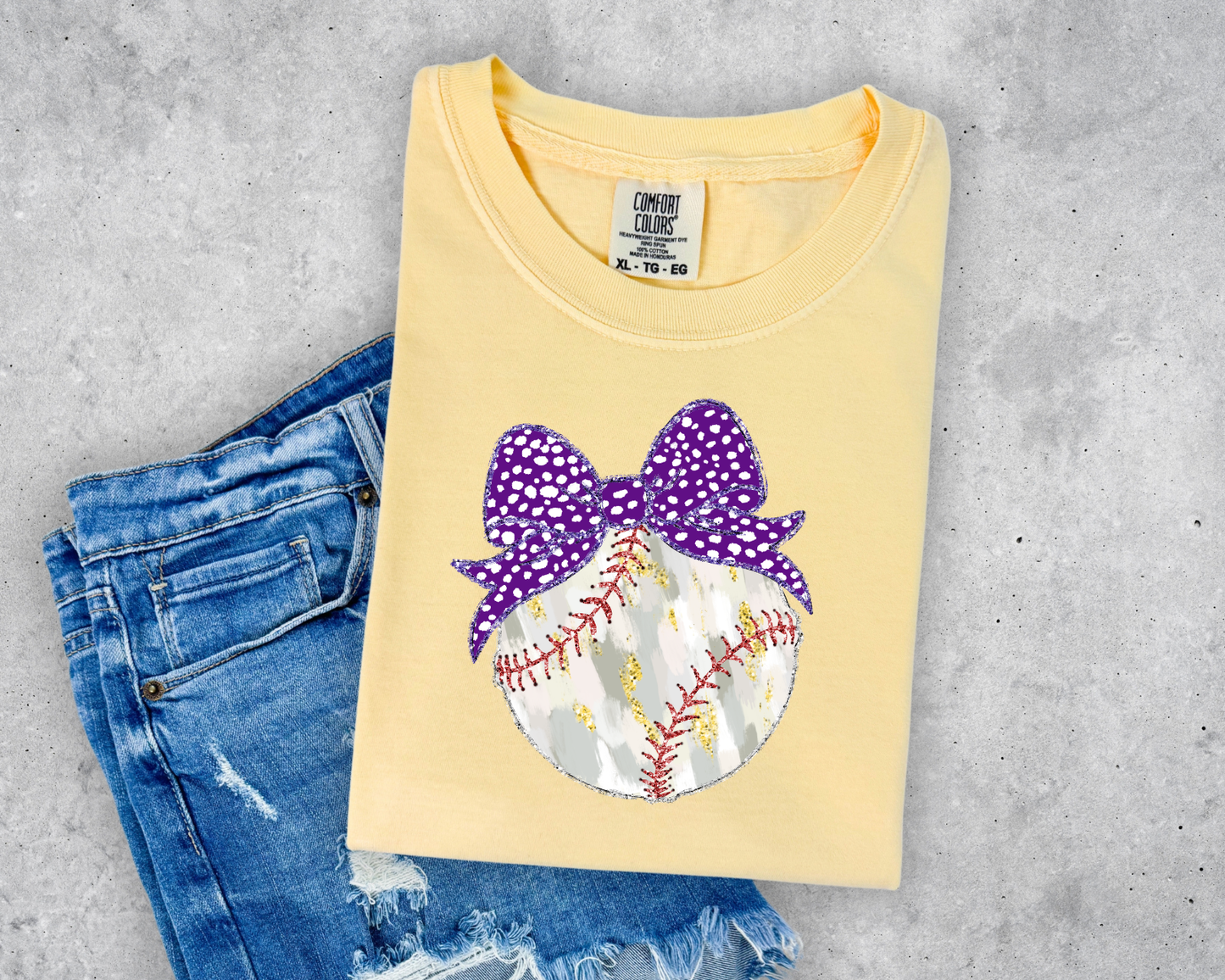 CUTEBASEBALL WITH BOW COMFORT COLORS