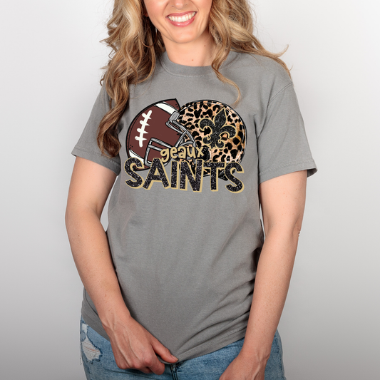 FAUX GLITTER GEAUX SAINTS PRINTED TEES